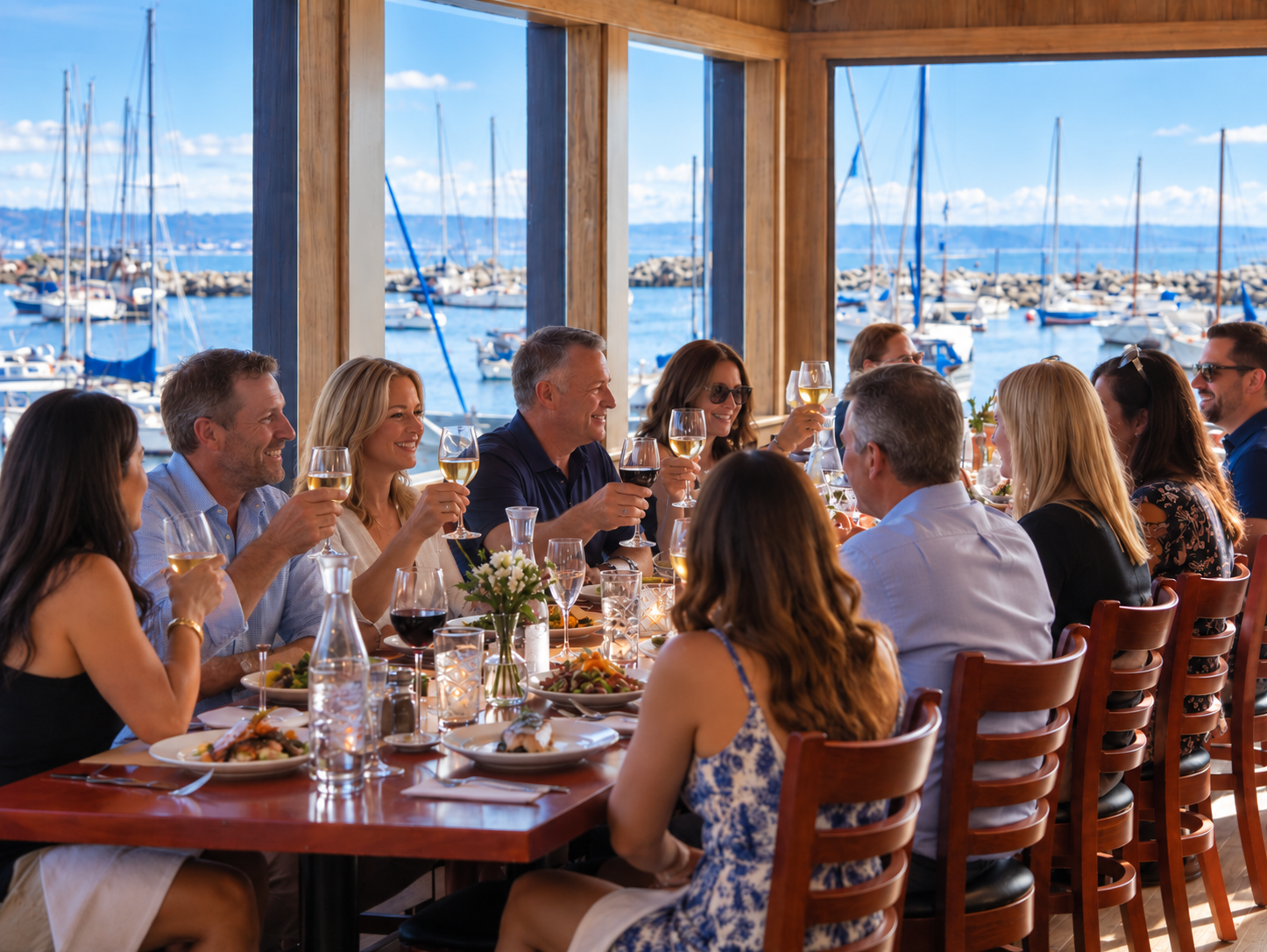 Waterfront Toast at the Marina