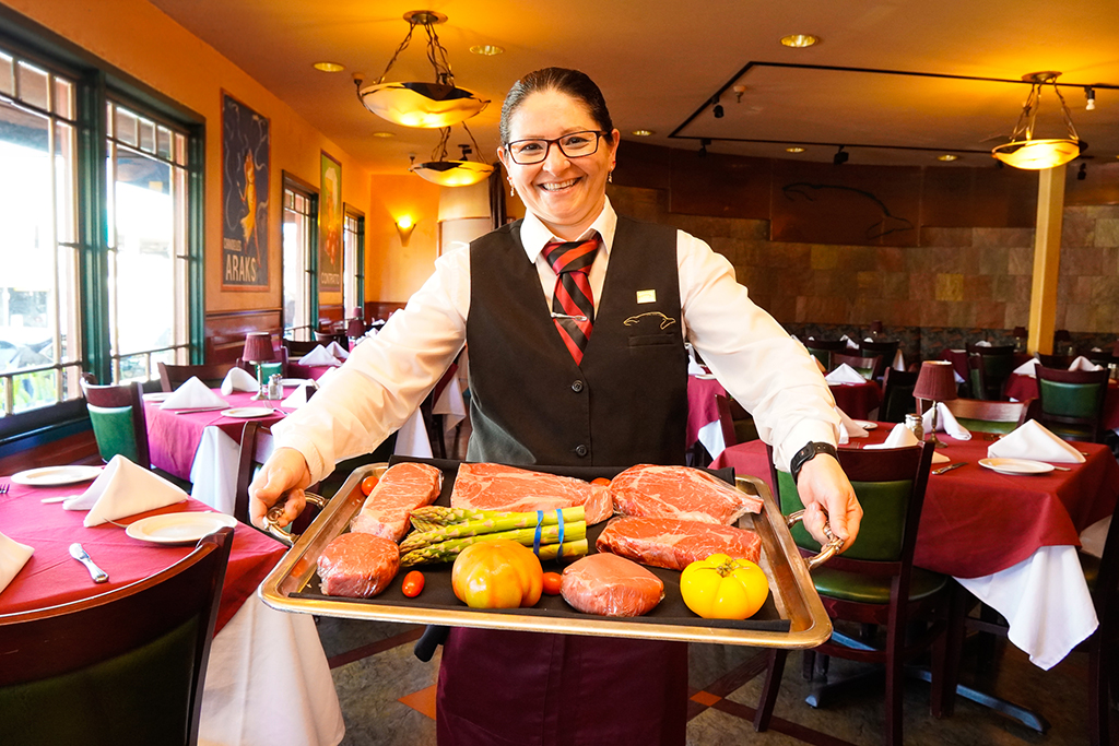 Whaling Station Steakhouse signature USDA Prime ribeye plated presentation