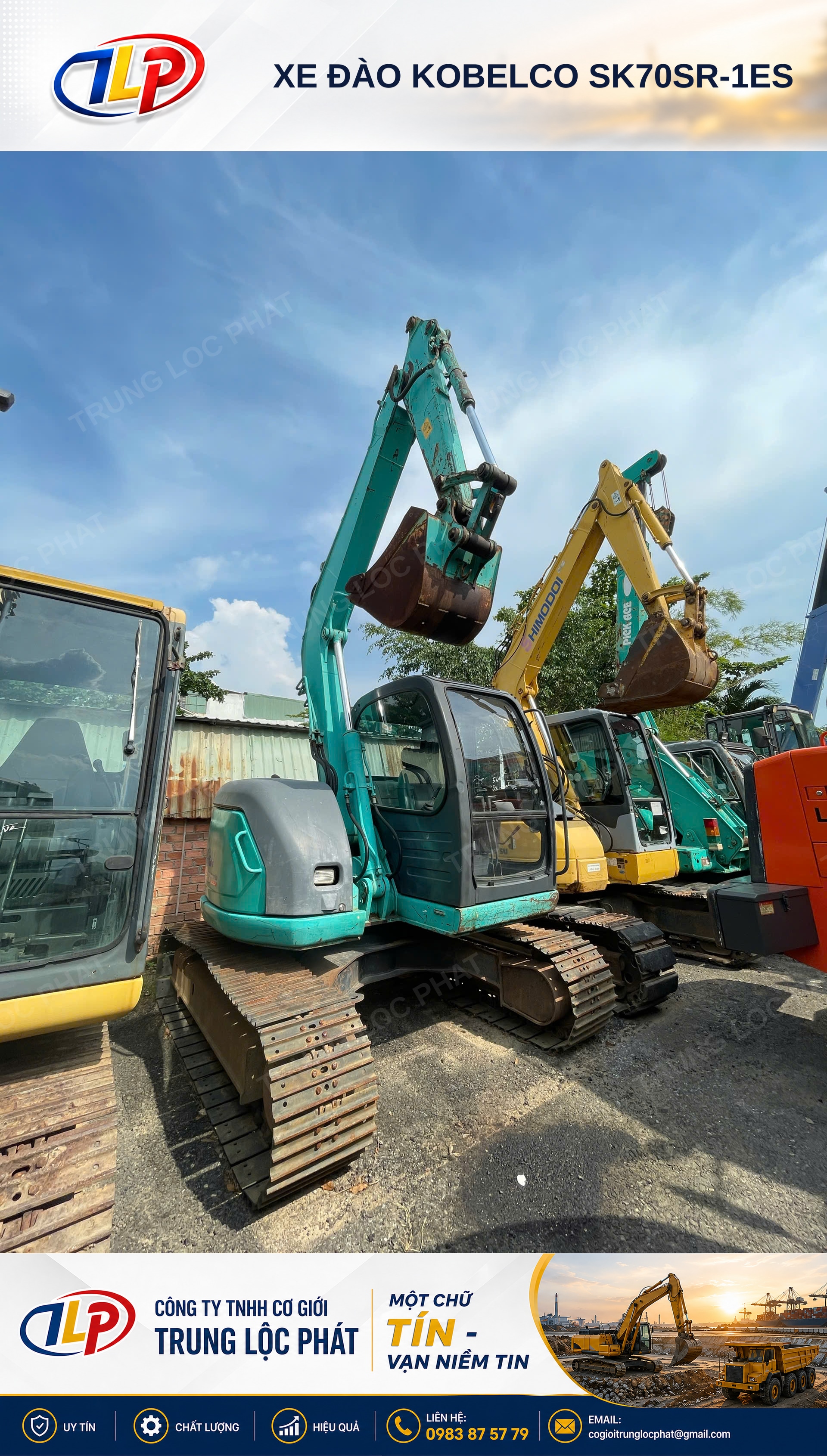 Xe đào bánh xích Kobelco SK70SR-1ES nhập khẩu chính hãng Nhật Bản - 2
