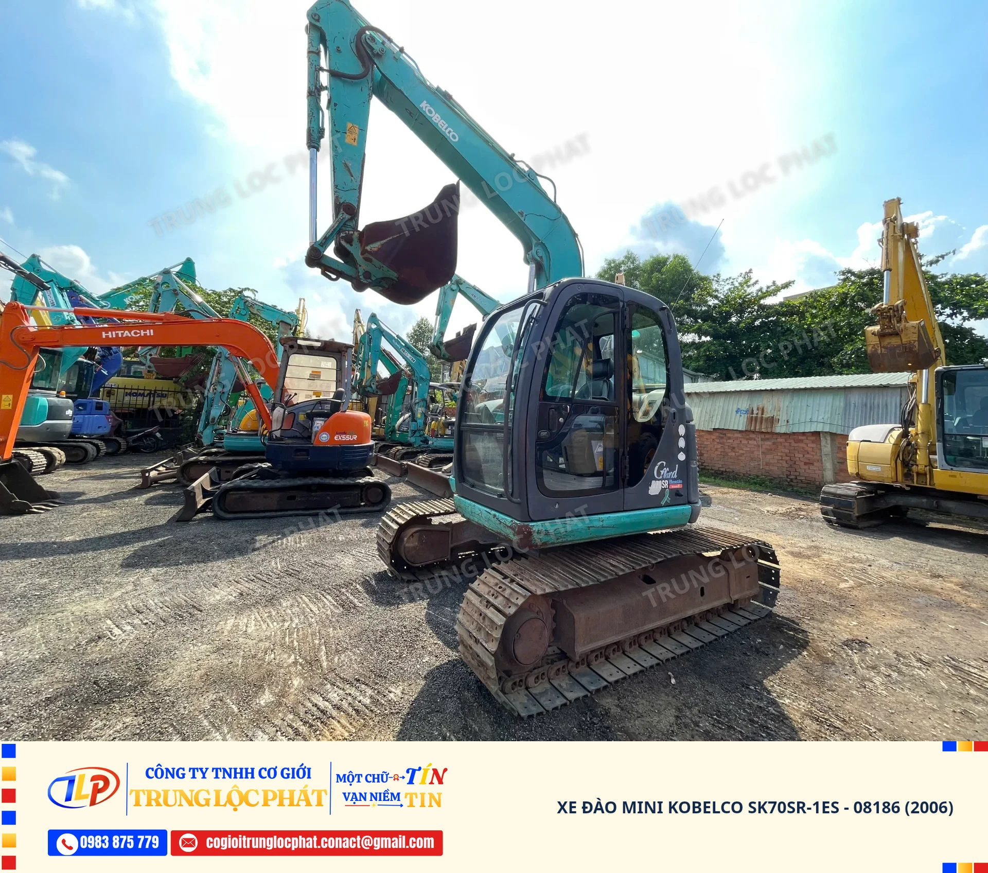 Xe đào bánh xích Kobelco SK70SR-1ES nhập khẩu chính hãng Nhật Bản