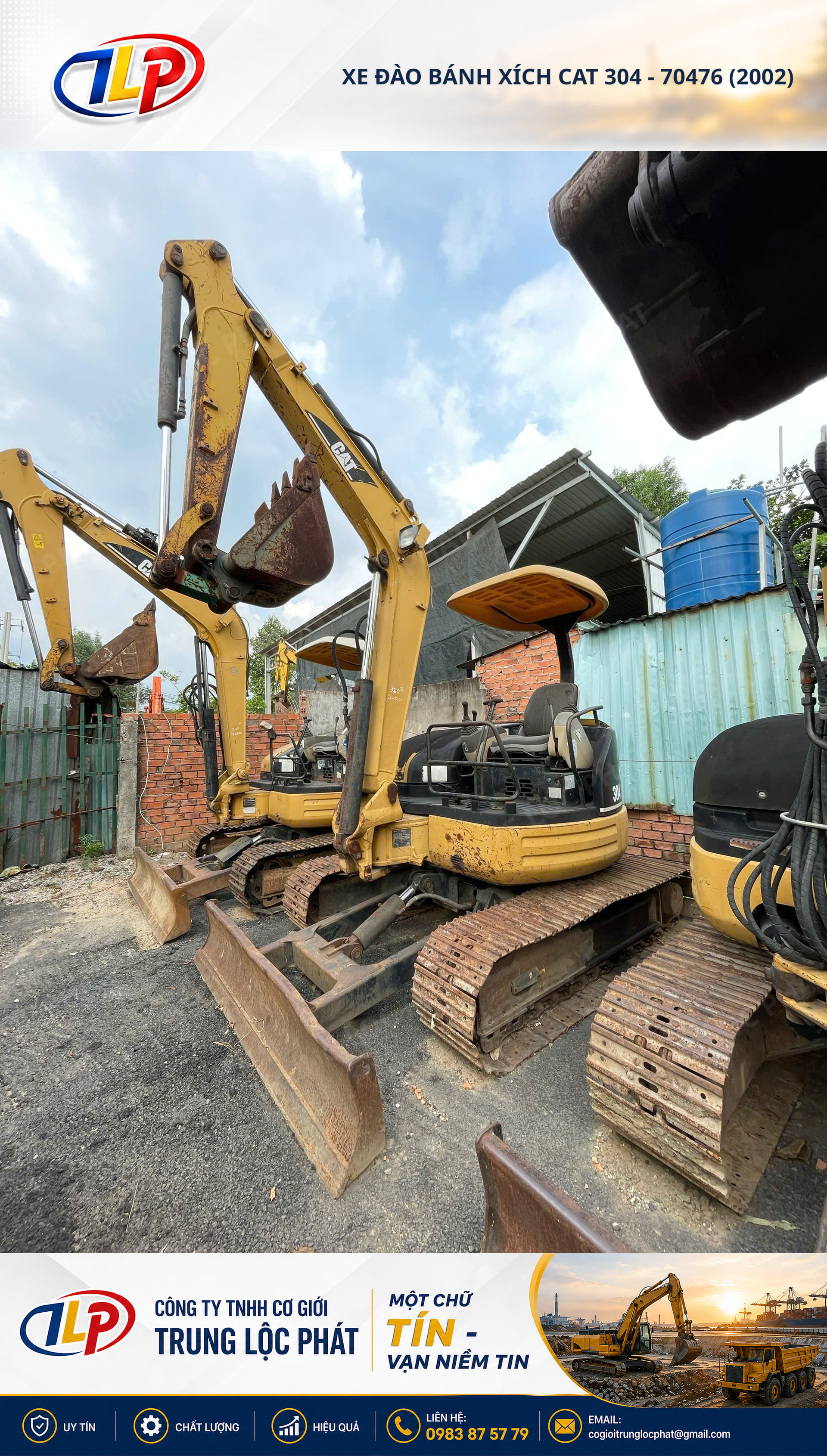 Xe đào bánh xích CAT 304 chính hãng bền bỉ chất lượng cao