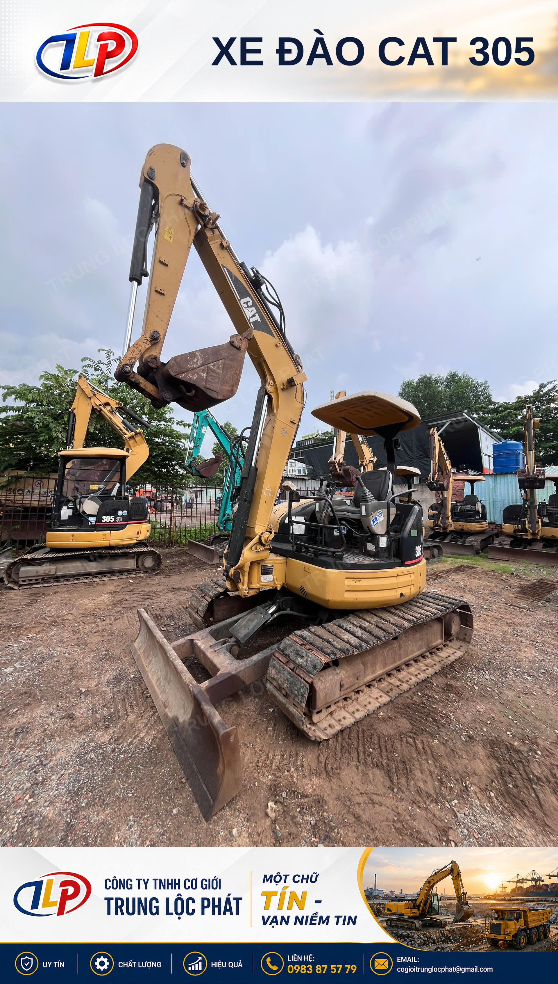 Xe đào bánh xích CAT 305CR hiệu suất cao chính hãng Caterpillar