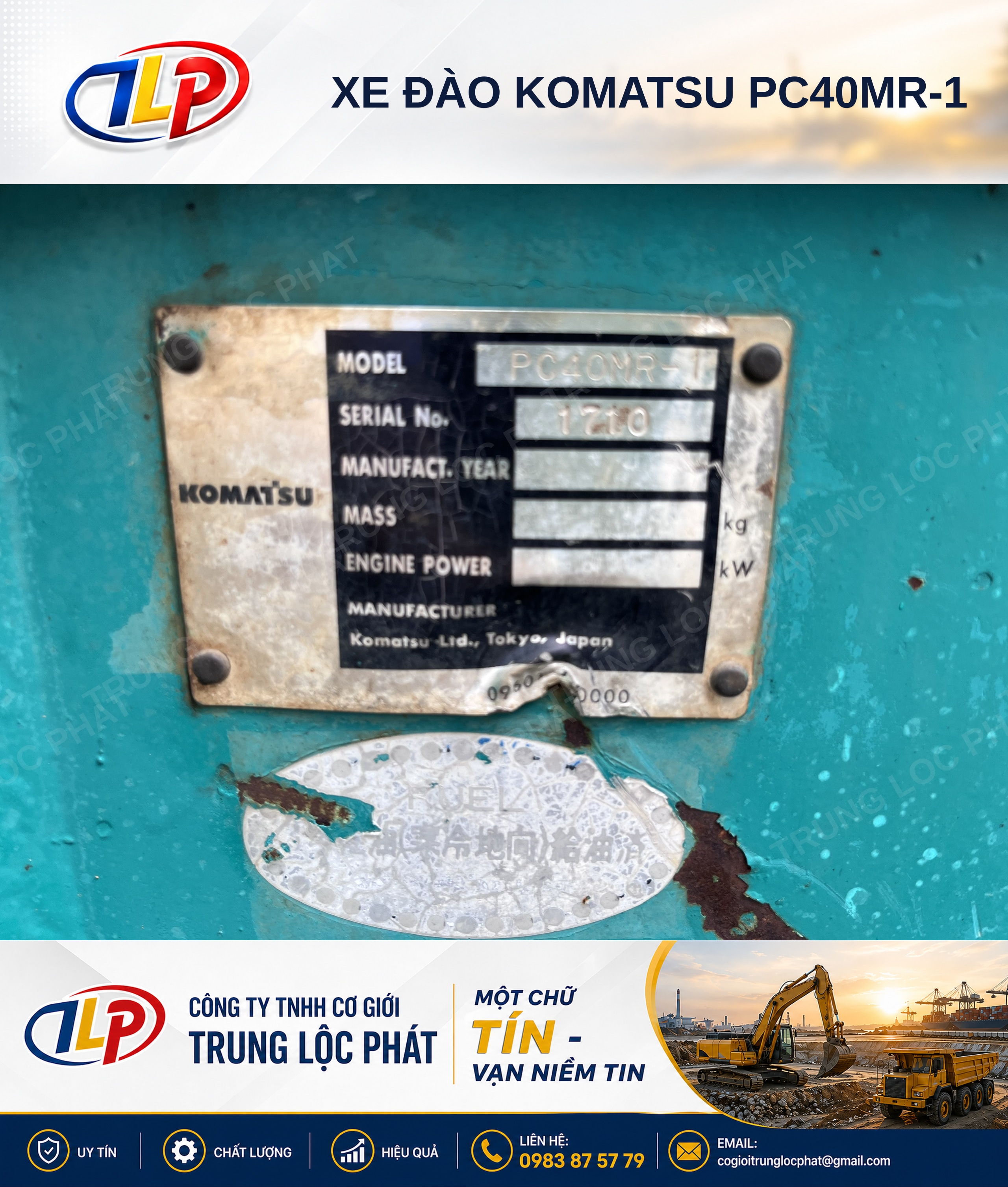Xe đào bánh xích Komatsu PC40MR-1 chính hãng chất lượng cao - 11