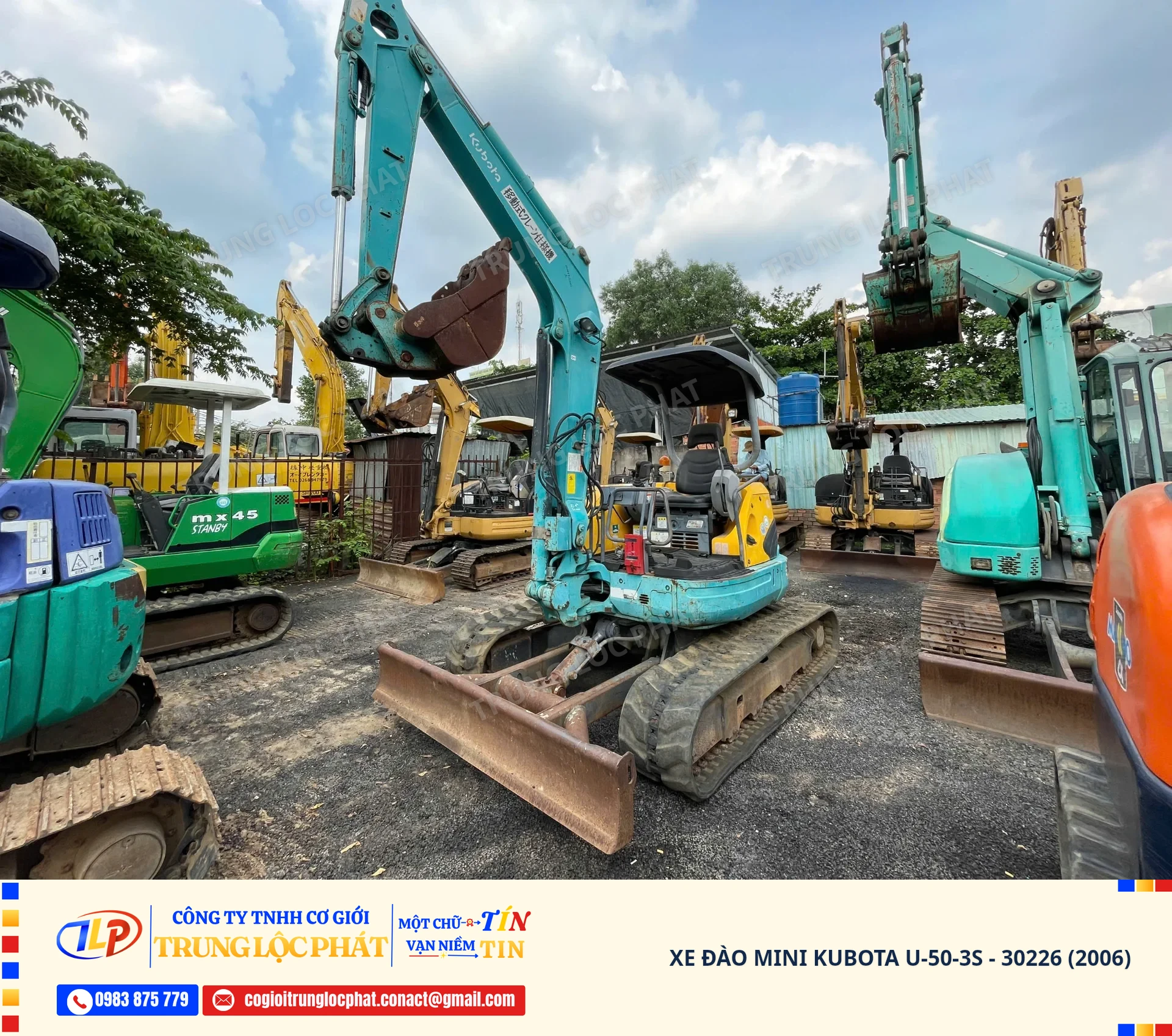 Xe đào bánh xích Kubota U-50-3S chính hãng độ bền cao