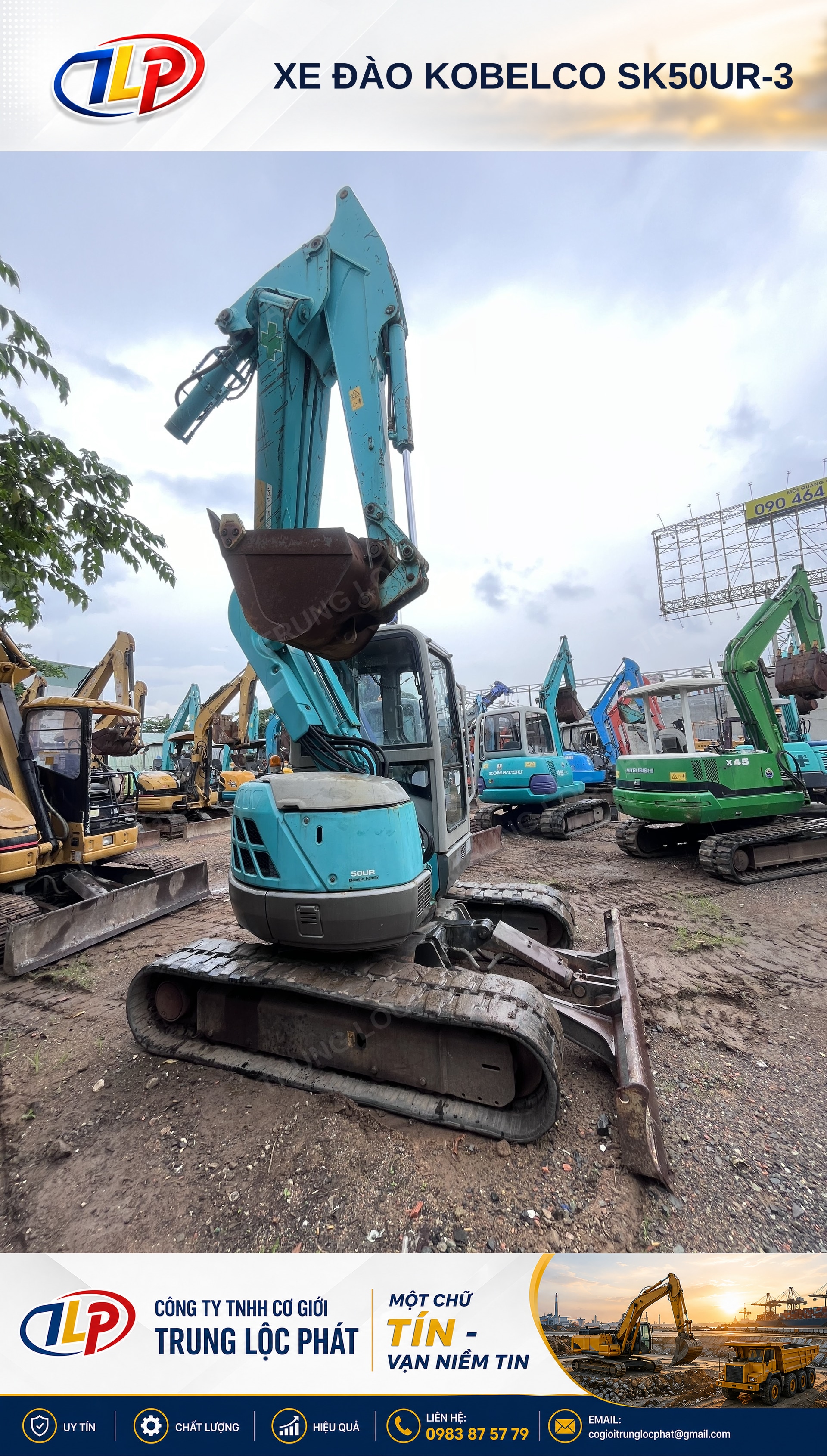 Xe đào bánh xích Kobelco SK50UR-3 chính hãng chất lượng cao - 2