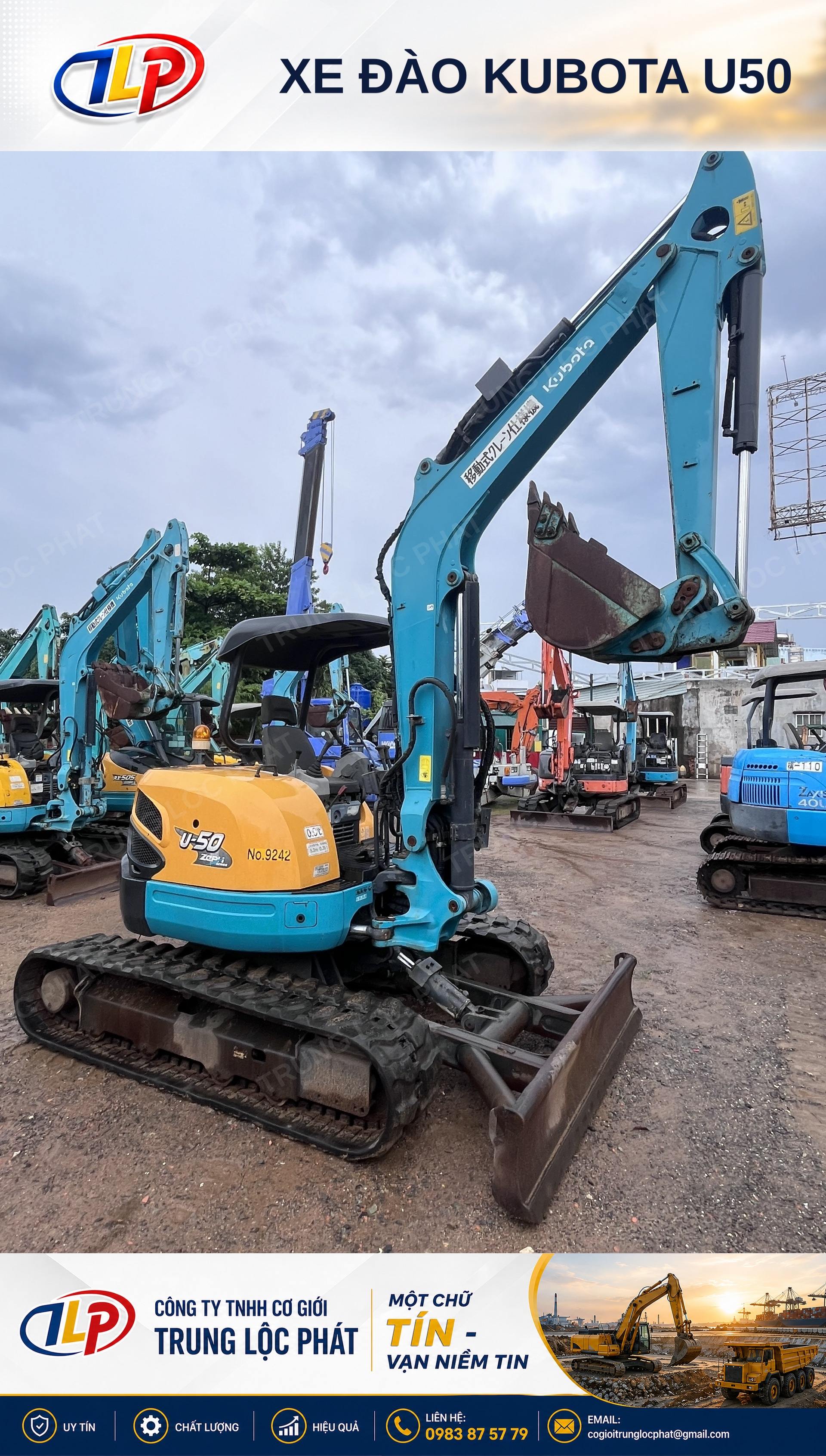 Xe đào bánh xích Kubota U-50-5 sản xuất năm 2008 chất lượng cao - 2