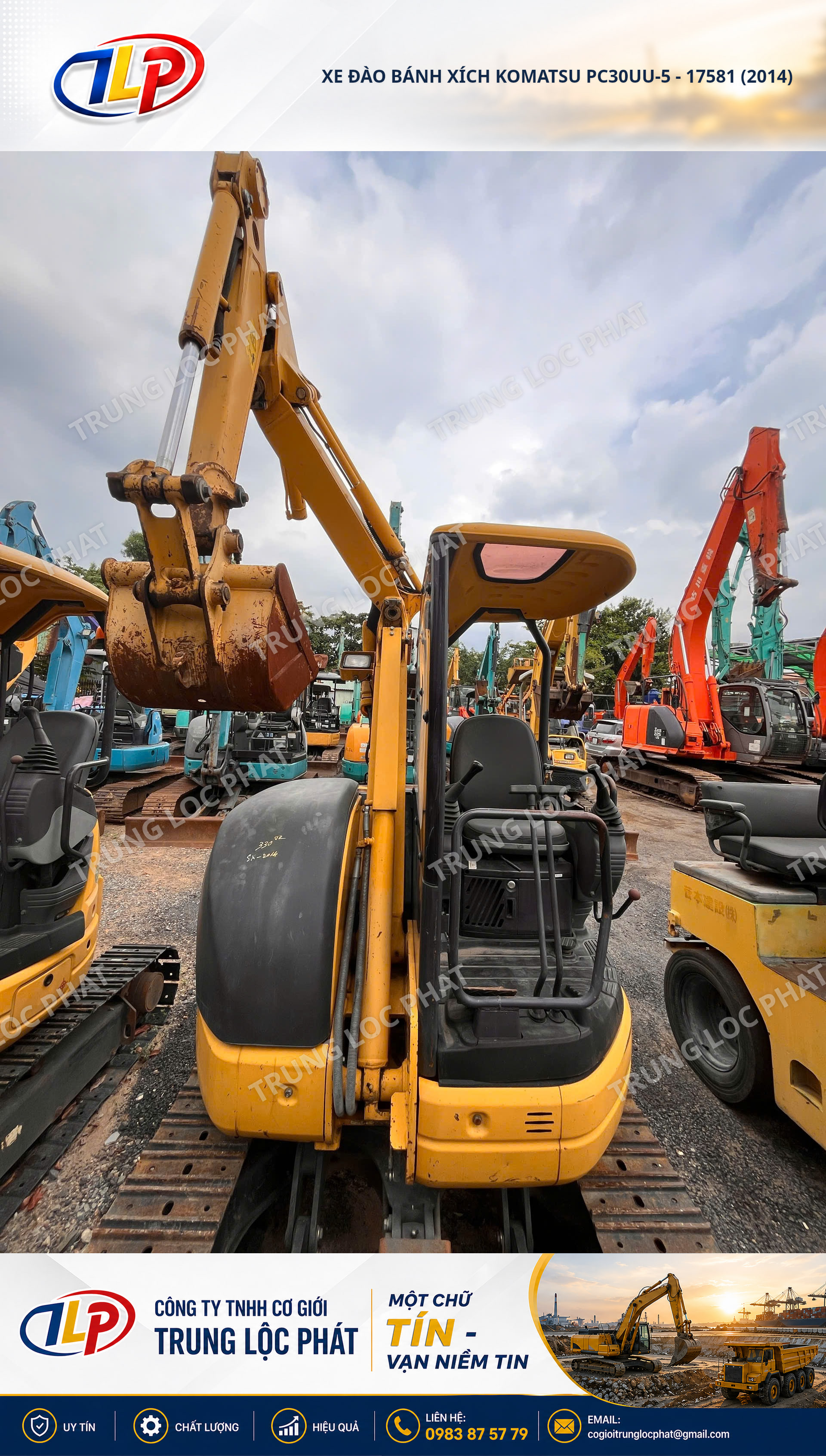 Xe đào bánh xích Komatsu PC30UU-5 chất lượng cao nhập khẩu chính hãng - 2