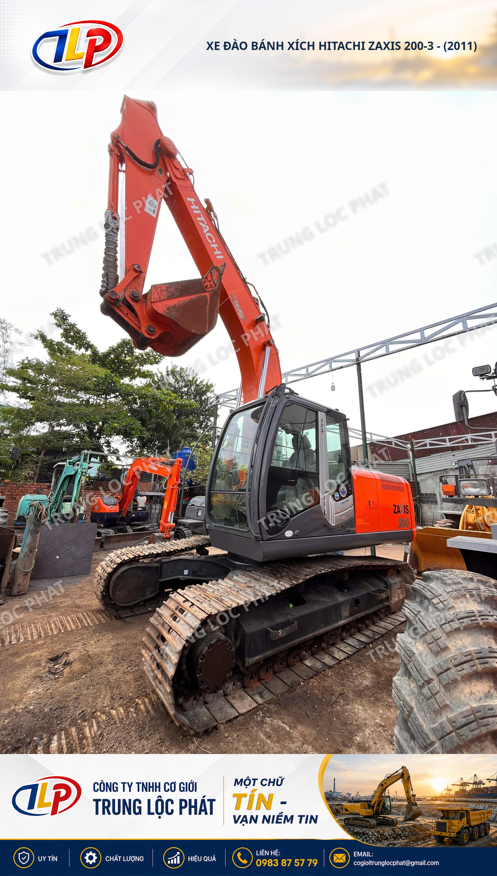 Xe đào bánh xích Hitachi Zaxis 200-3 chính hãng chất lượng cao