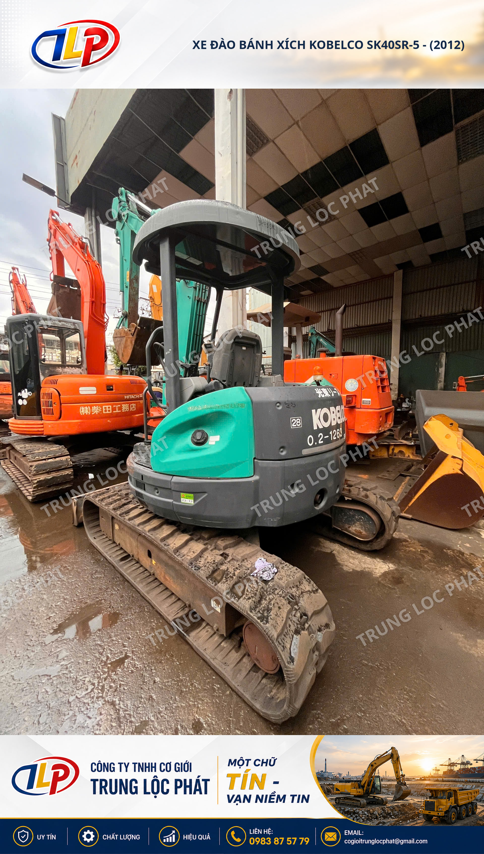 Xe đào bánh xích Kobelco SK40SR-5 nhập khẩu chính hãng chất lượng cao - 2