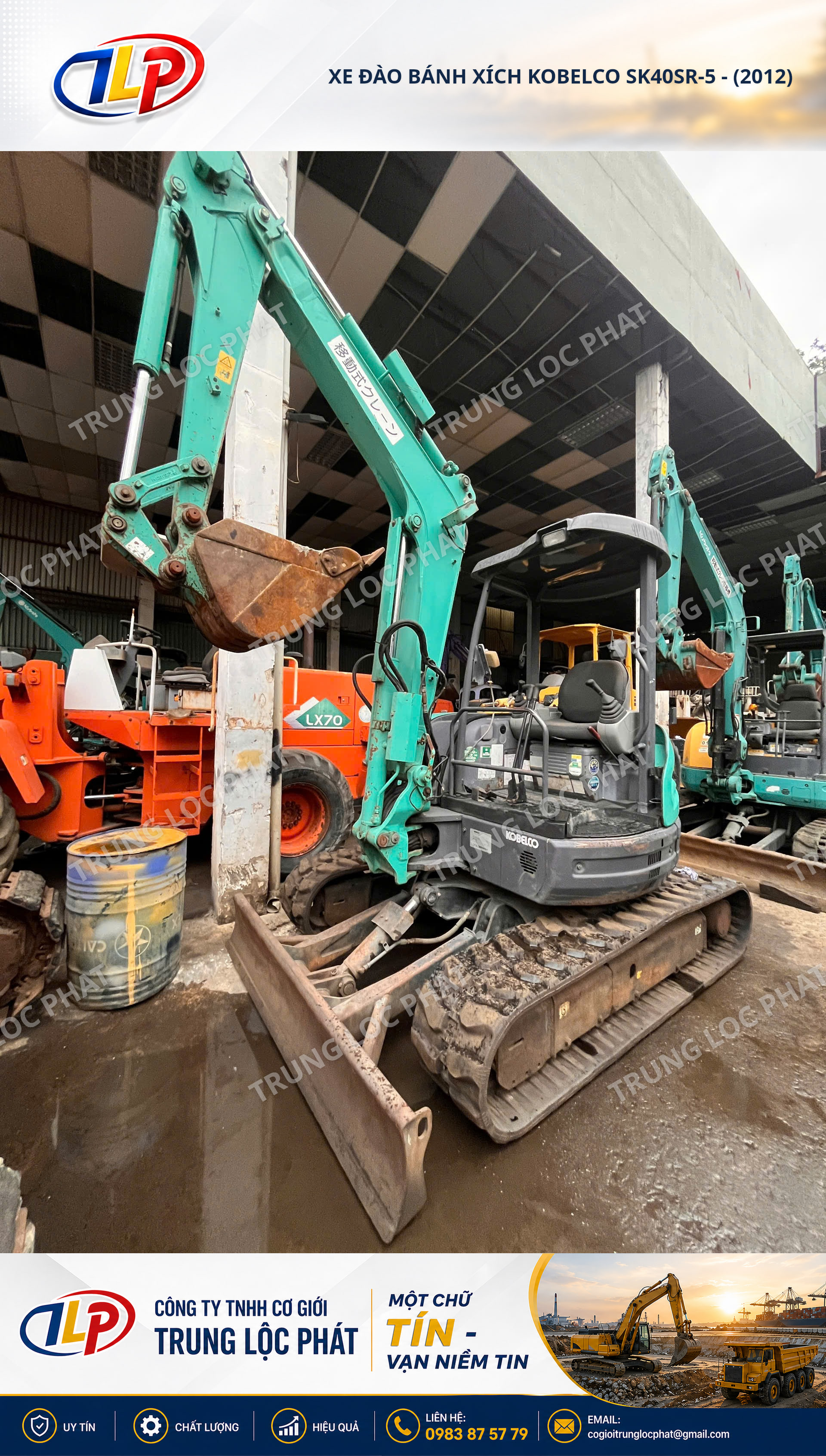 Xe đào bánh xích Kobelco SK40SR-5 nhập khẩu chính hãng chất lượng cao - 1