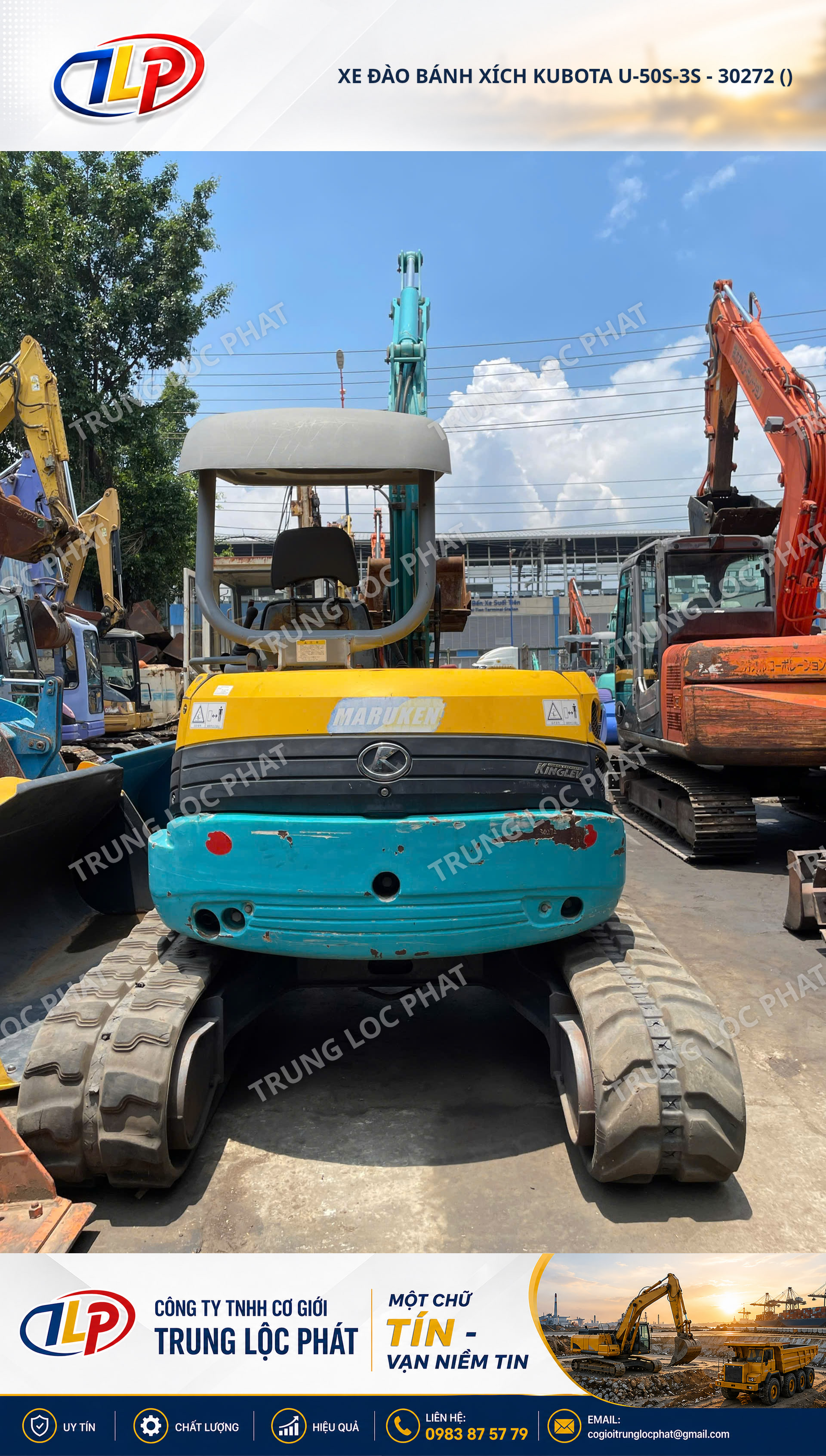 Xe đào bánh xích Kubota U-50S-3S chính hãng độ bền cao - 2