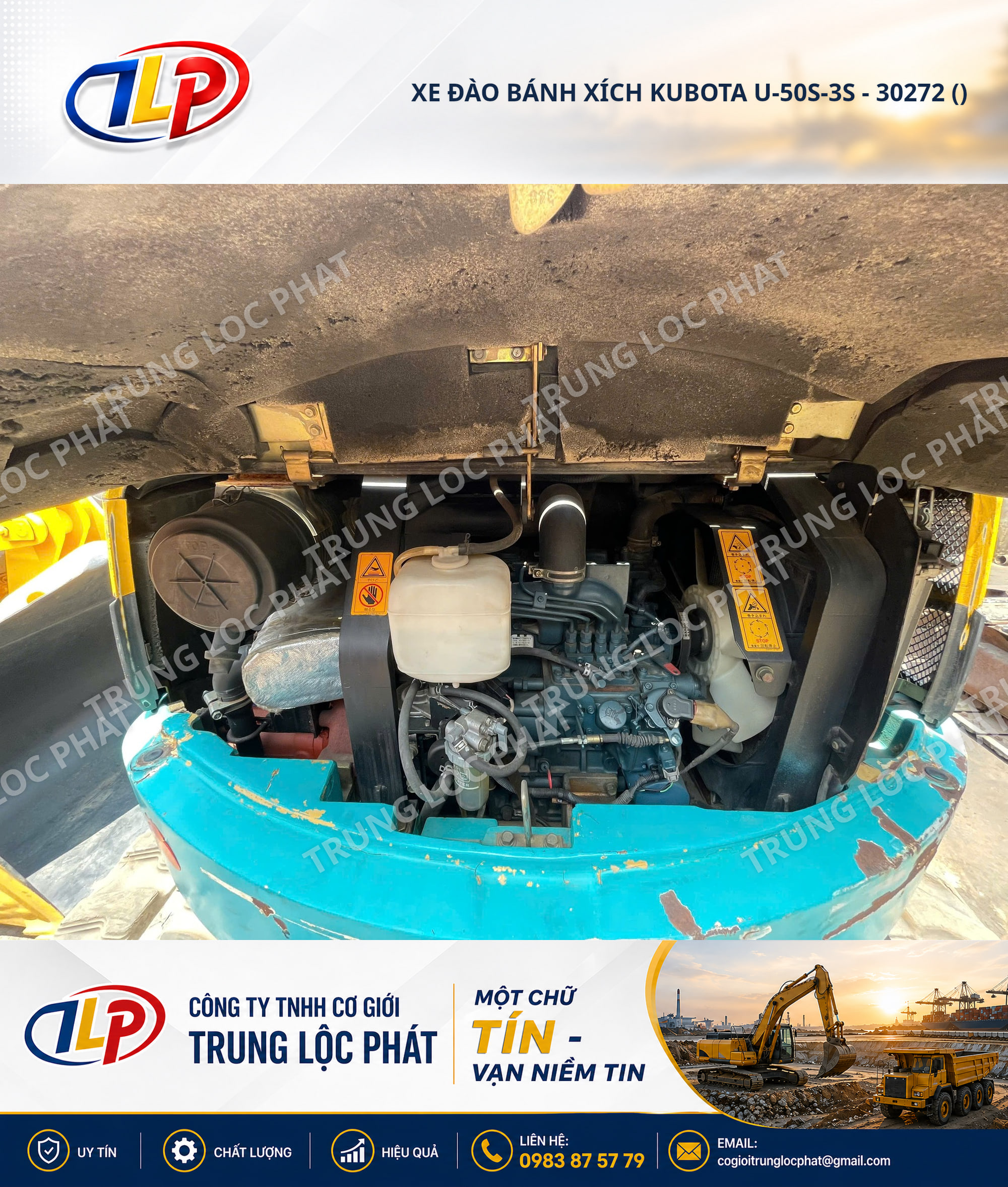 Xe đào bánh xích Kubota U-50S-3S chính hãng độ bền cao - 9