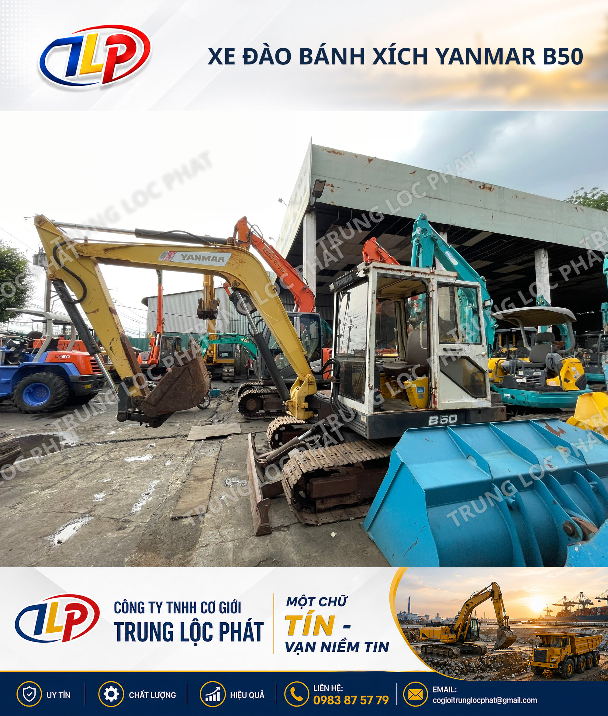 Xe đào bánh xích Yanmar B50 chính hãng chất lượng cao sản xuất tại Nhật Bản - 1