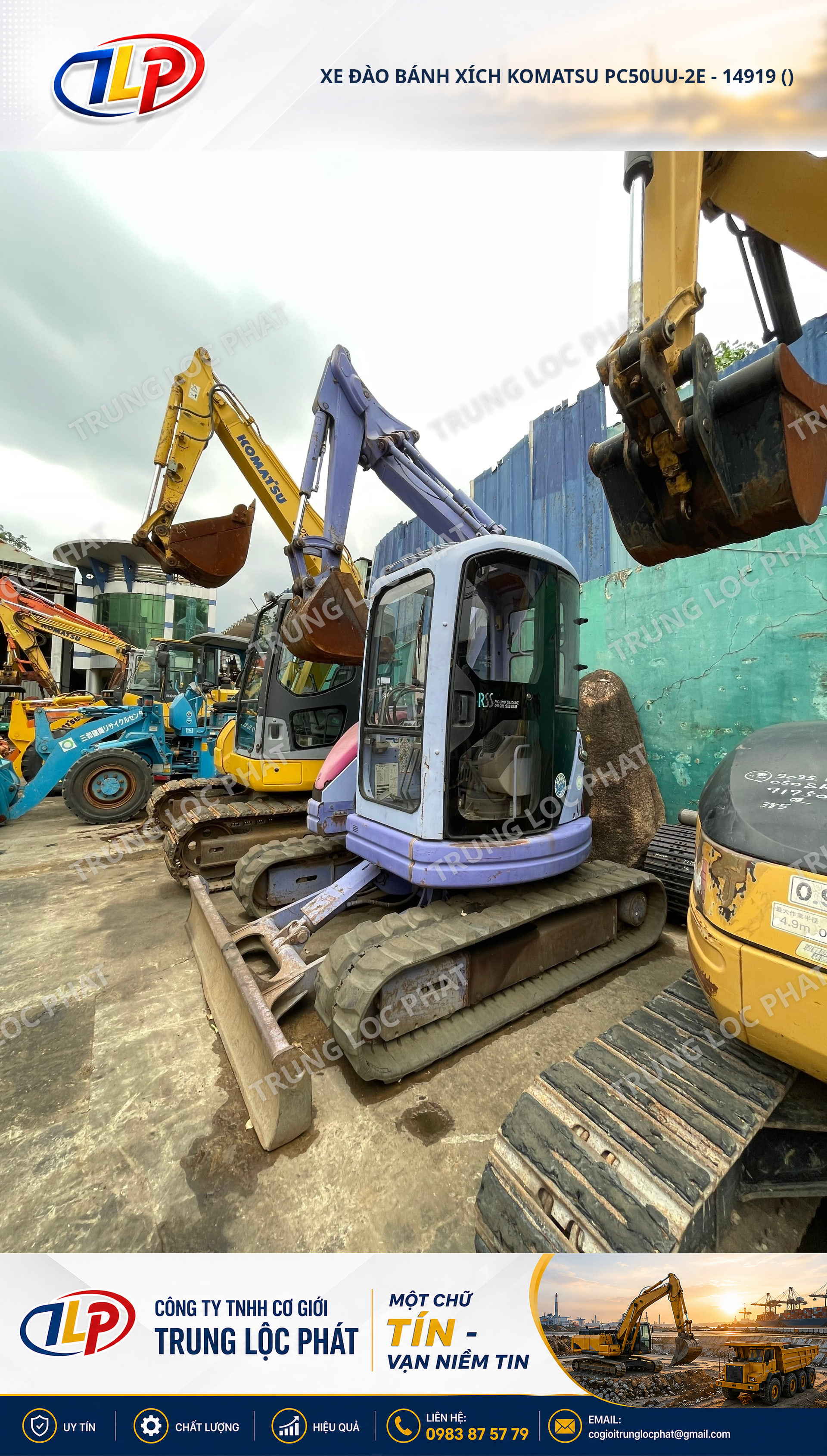 Xe đào bánh xích Komatsu PC50UU-2E nhập khẩu Nhật Bản chất lượng cao