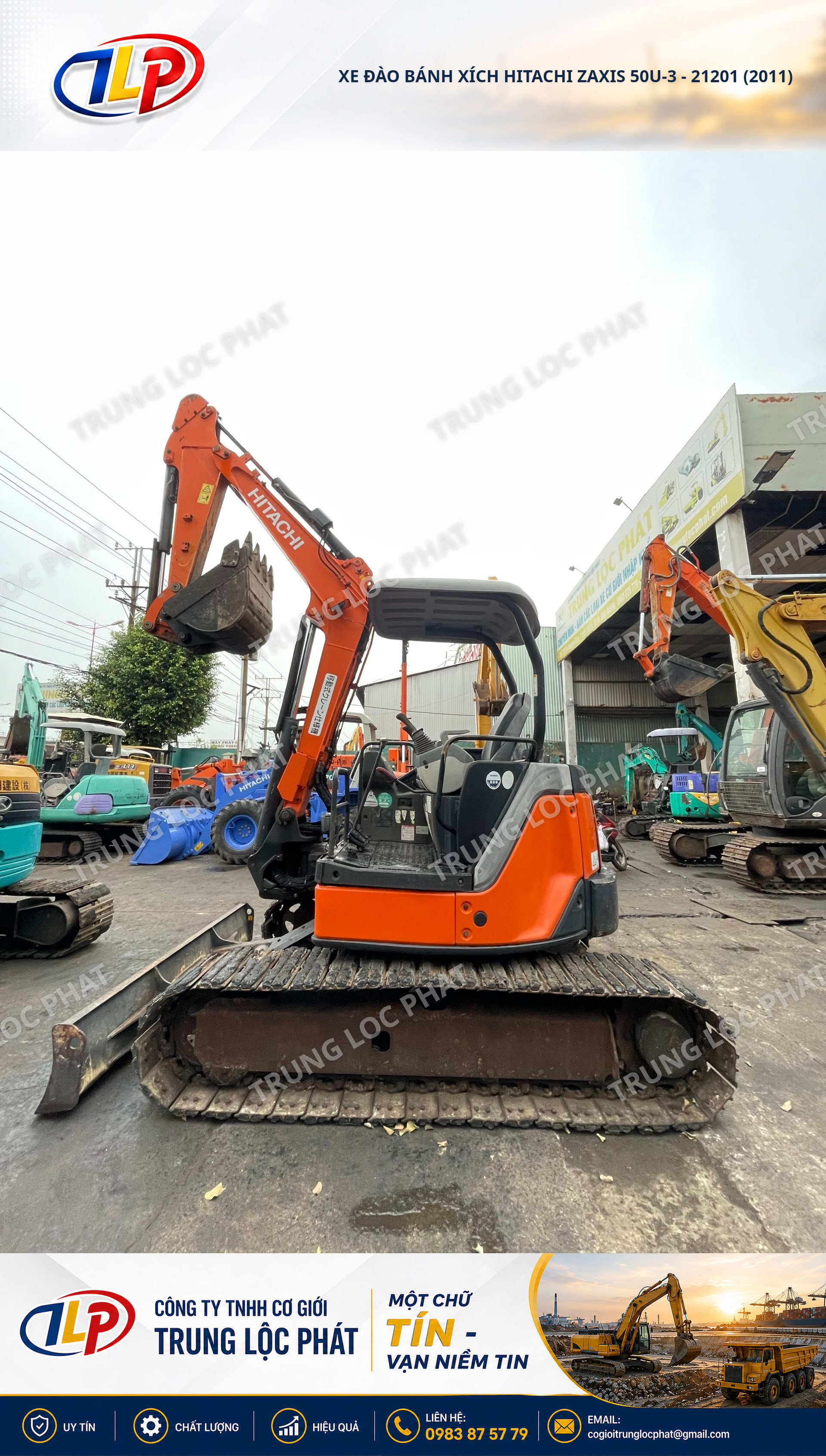 Xe đào bánh xích Hitachi Zaxis 50U-3 chính hãng chất lượng cao - 2