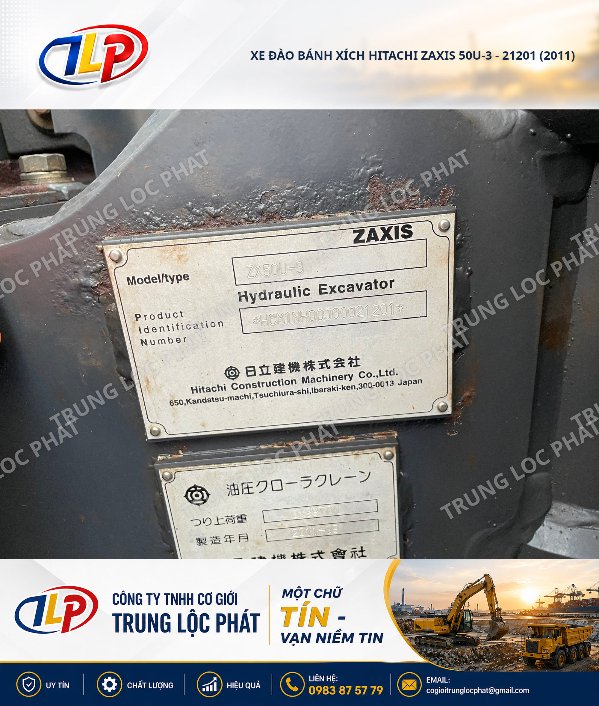 Xe đào bánh xích Hitachi Zaxis 50U-3 chính hãng chất lượng cao - 11