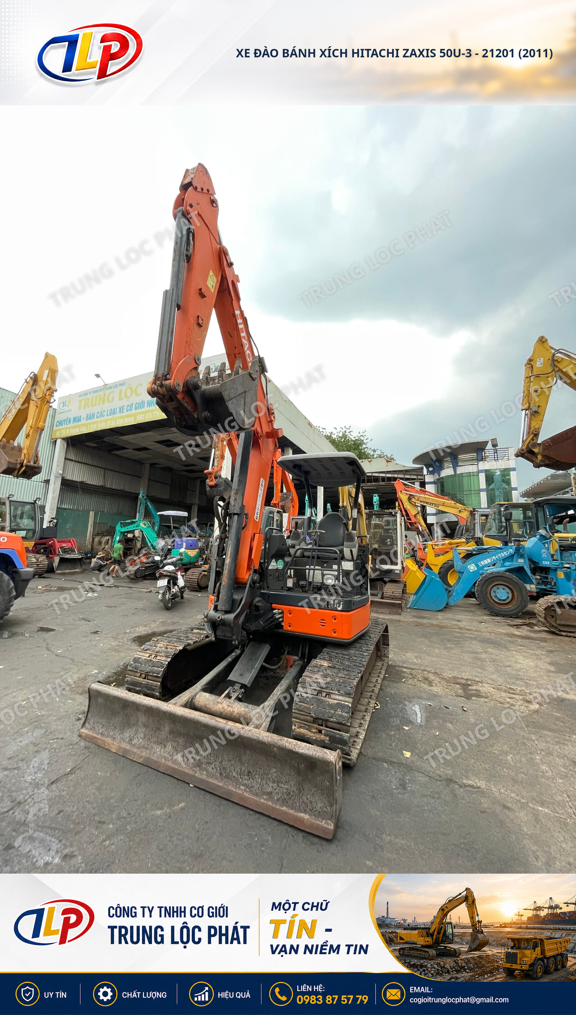 Xe đào bánh xích Hitachi Zaxis 50U-3 chính hãng chất lượng cao