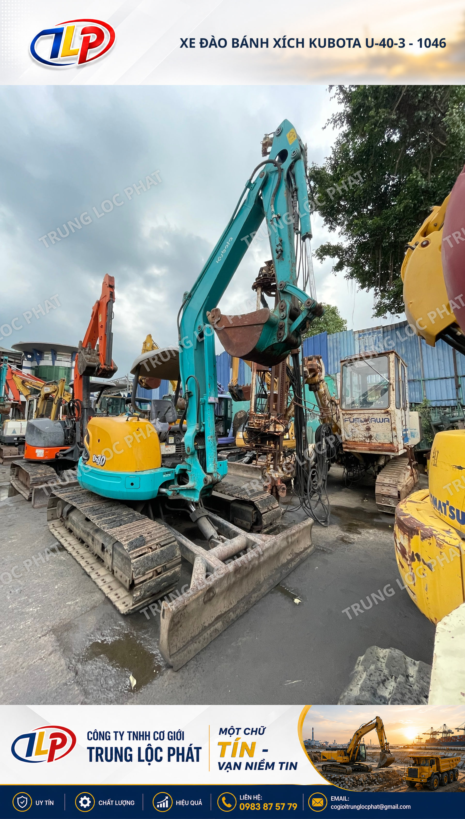 Xe đào bánh xích Kubota U-40-3 chính hãng chất lượng cao
