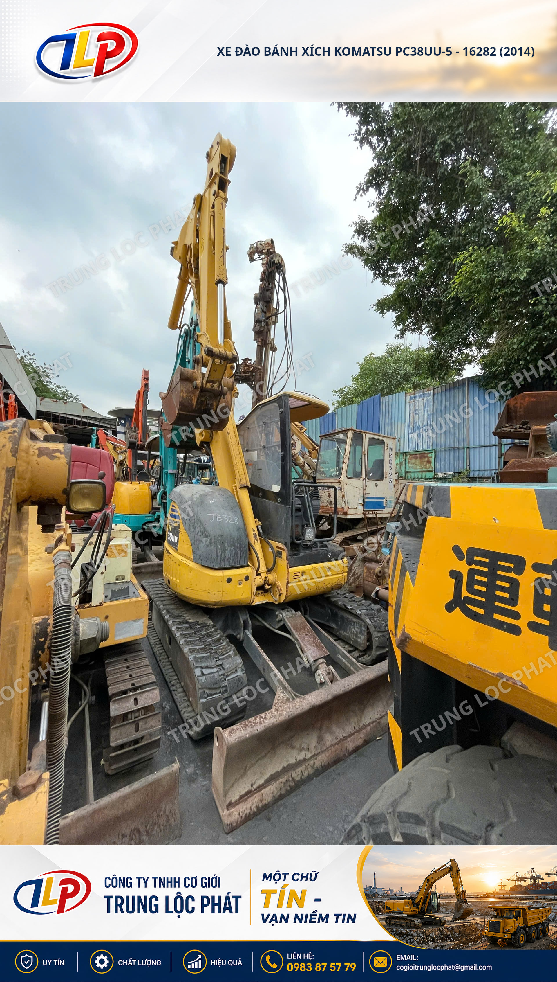 Xe đào bánh xích Komatsu PC38UU-5 chất lượng cao nhập khẩu chính hãng từ Nhật Bản