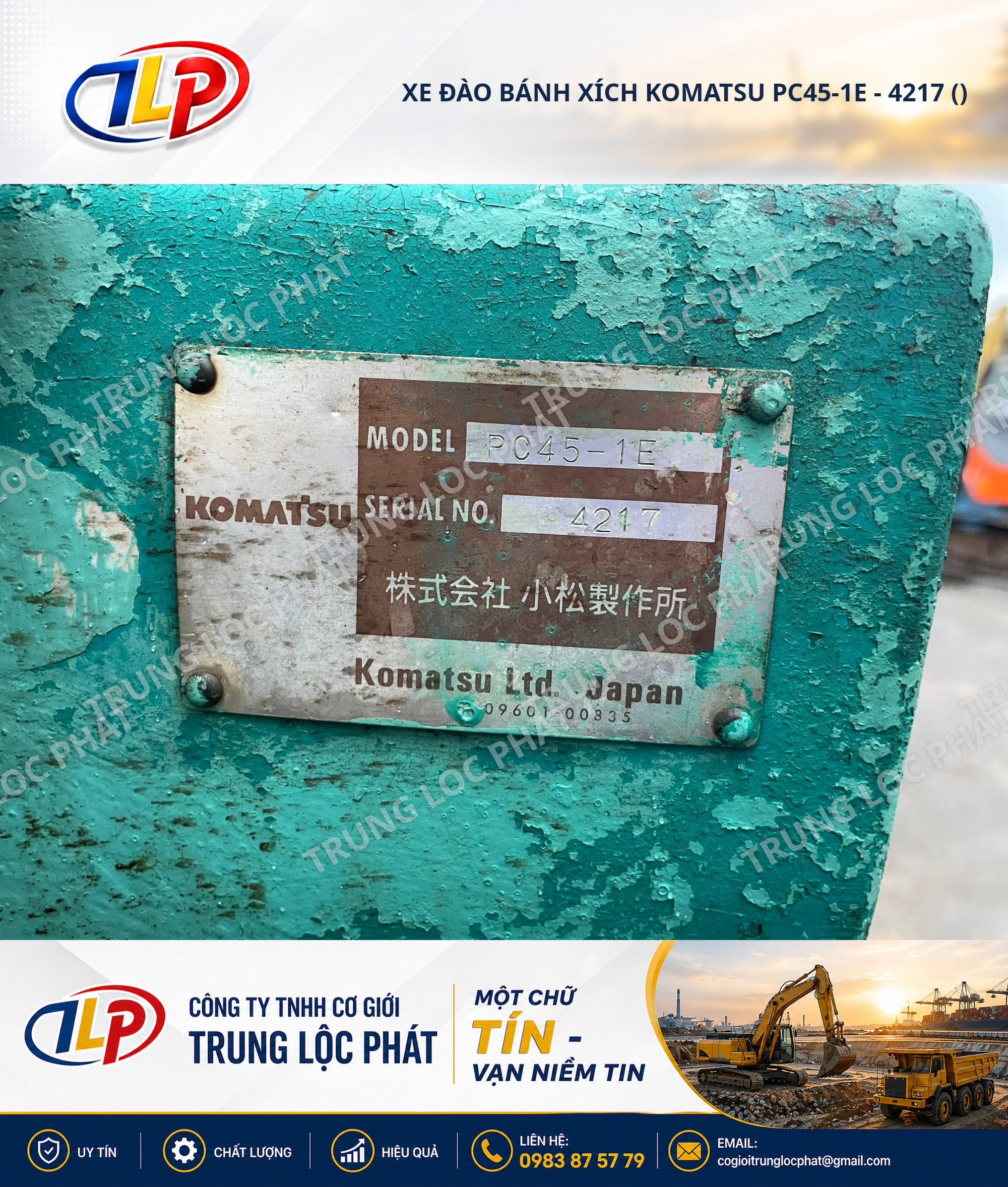 Xe đào bánh xích Komatsu PC45-1E chính hãng chất lượng cao - 9