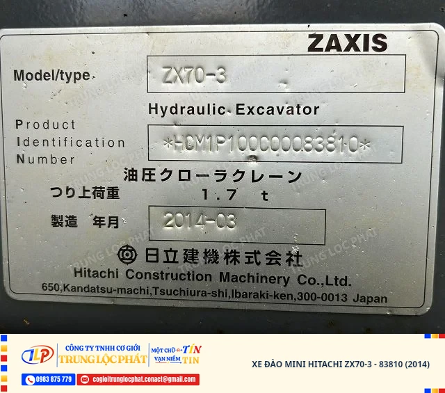 Xe đào bánh xích Hitachi ZX70-3 nhập khẩu chính hãng chất lượng cao - 67