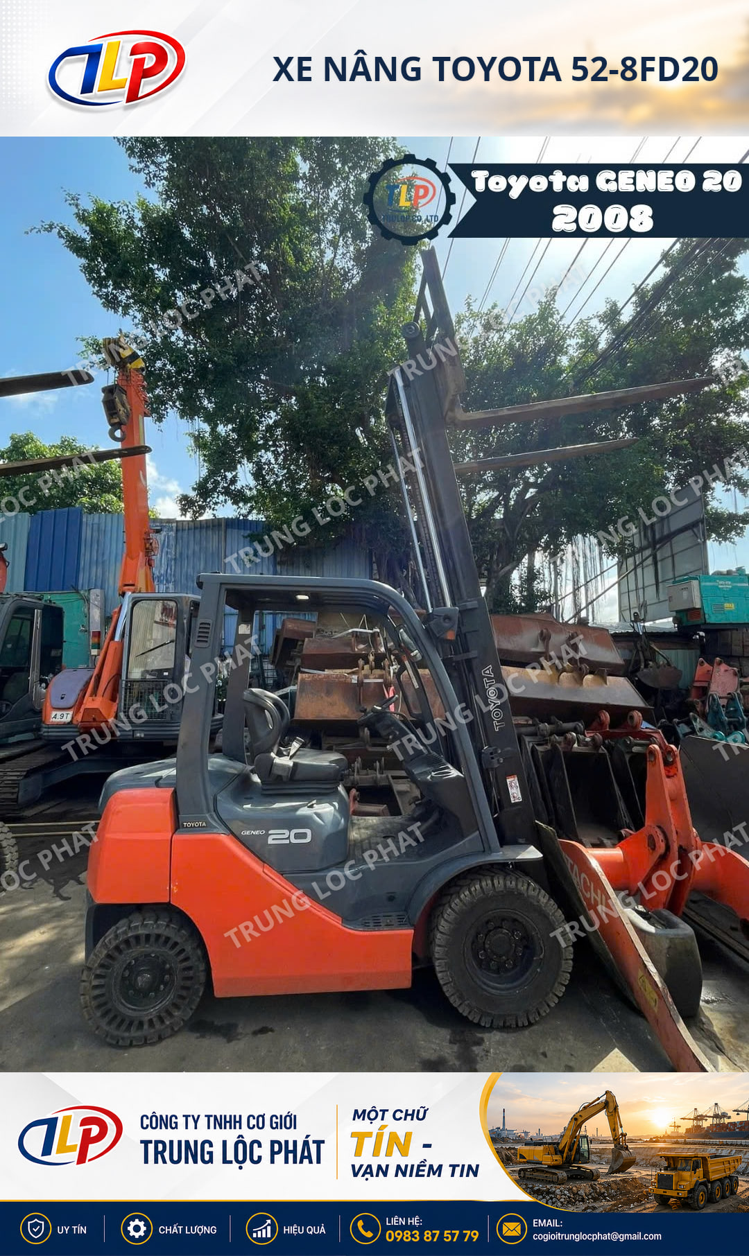 Xe nâng dầu Toyota 52-8FD20 nhập khẩu Nhật Bản