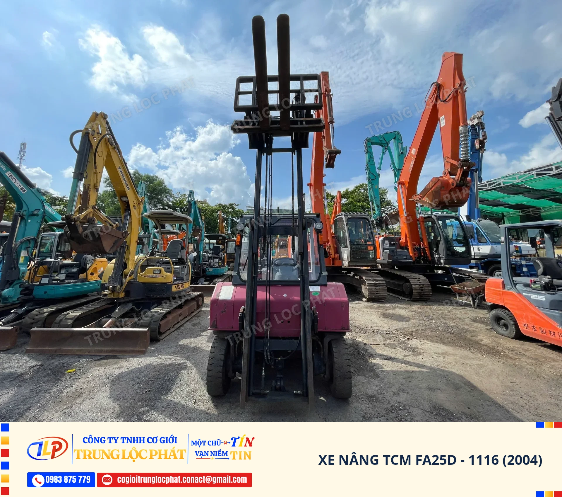 xe nâng dầu TCM FA25D đời 2004 tải trọng 2.5 tấn nhập khẩu chính hãng - 2