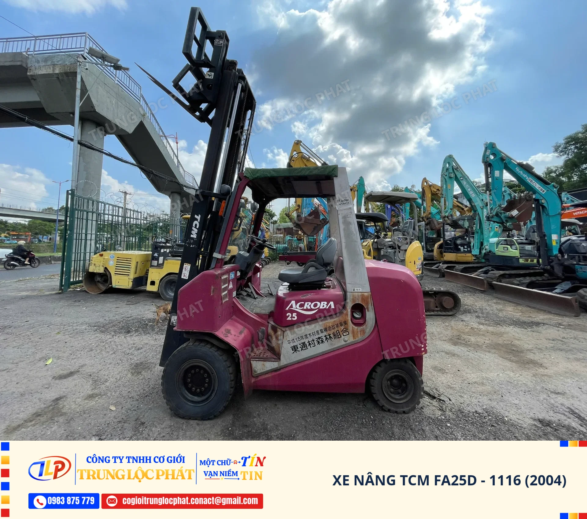 xe nâng dầu TCM FA25D đời 2004 tải trọng 2.5 tấn nhập khẩu chính hãng - 1