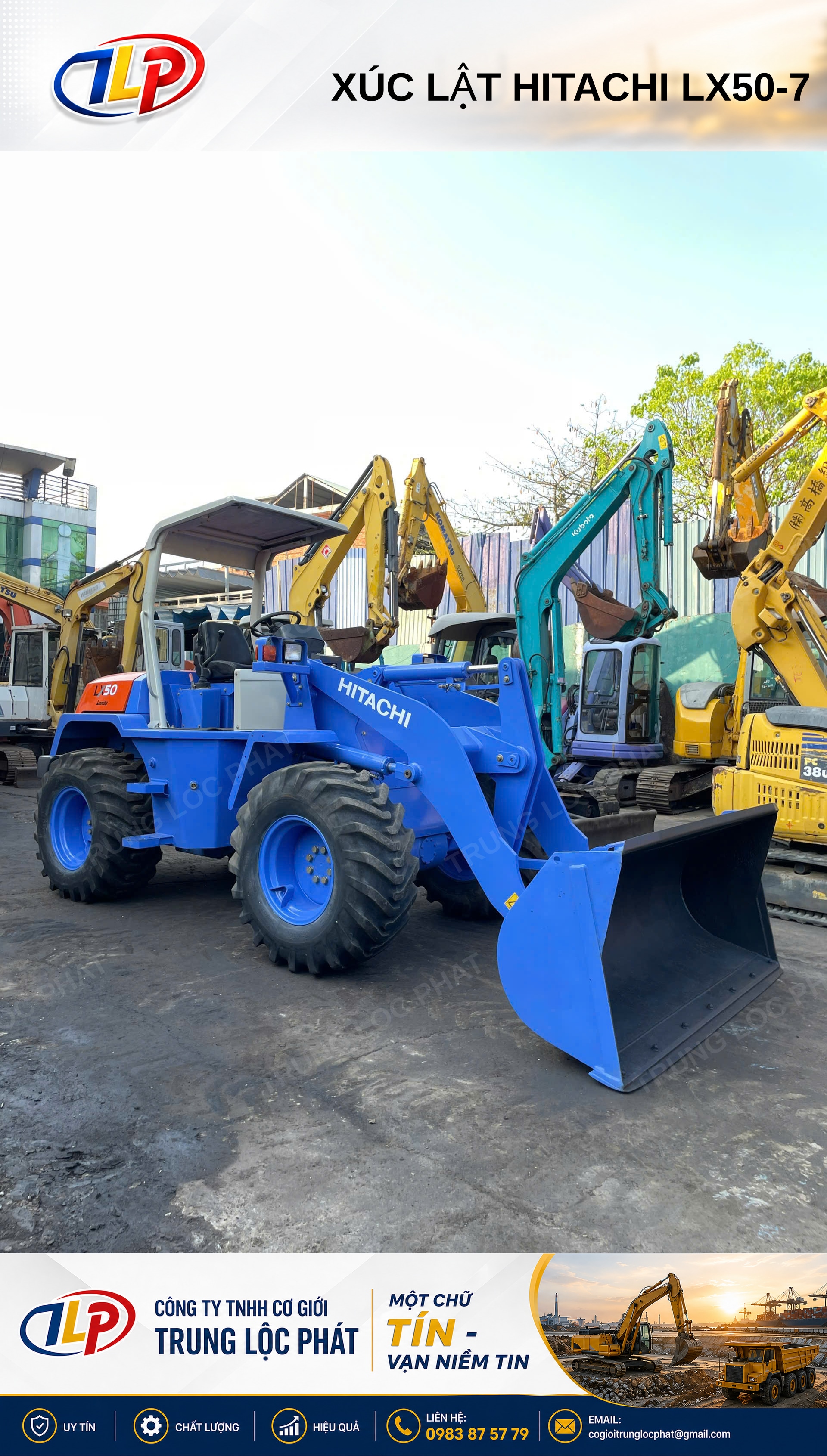 Xe xúc lật Hitachi LX50-7 nhập khẩu Nhật Bản chính hãng chất lượng cao - 2