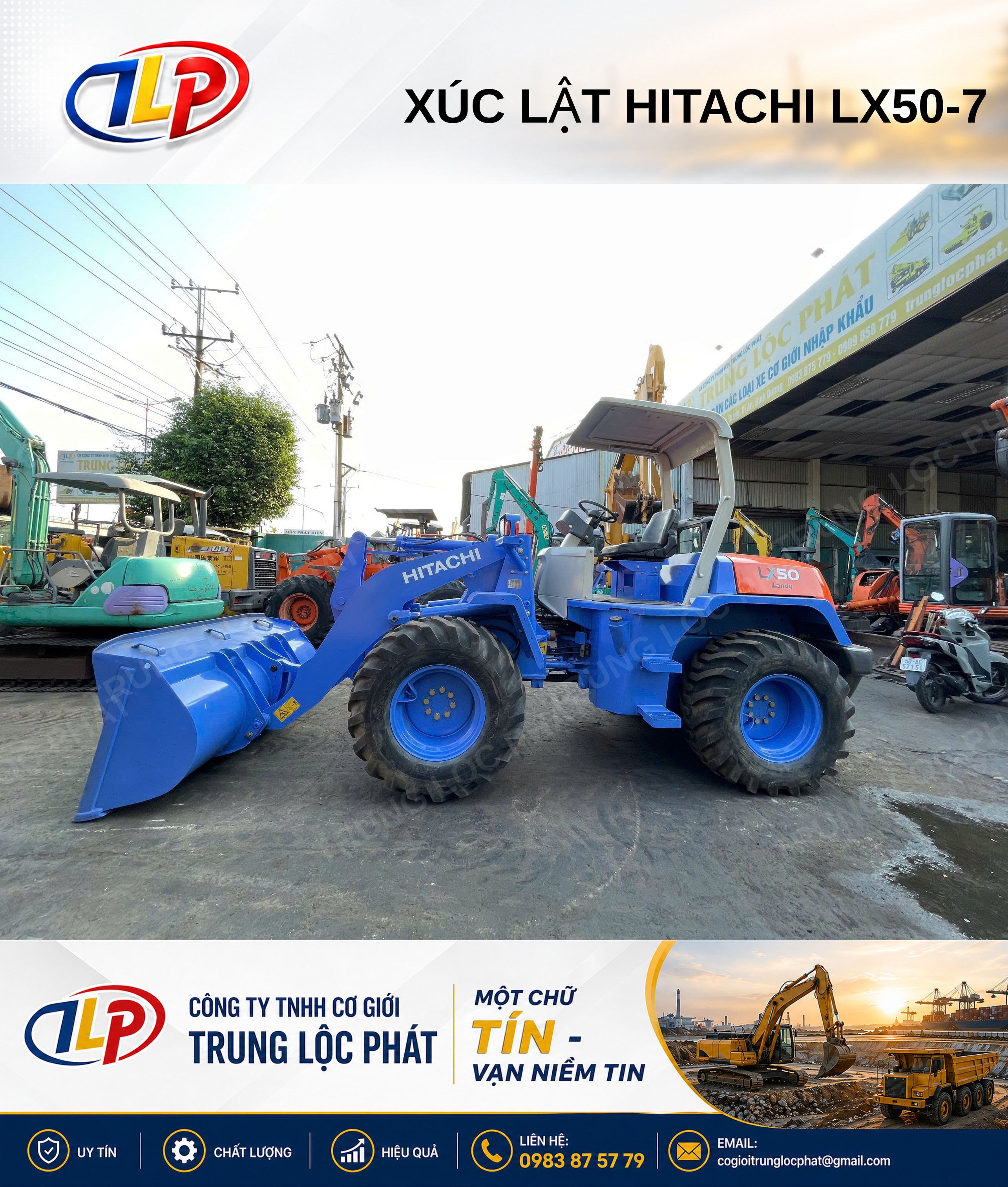 Xe xúc lật Hitachi LX50-7 nhập khẩu Nhật Bản chính hãng chất lượng cao