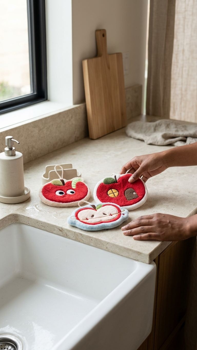 Apple Hanging Towel in kitchen