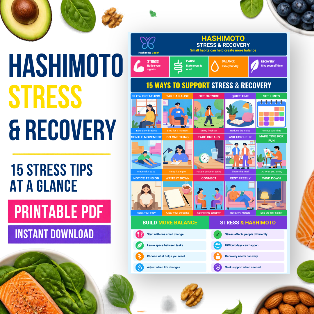 09 — Stress & Recovery Printable Hashimoto Infographic
