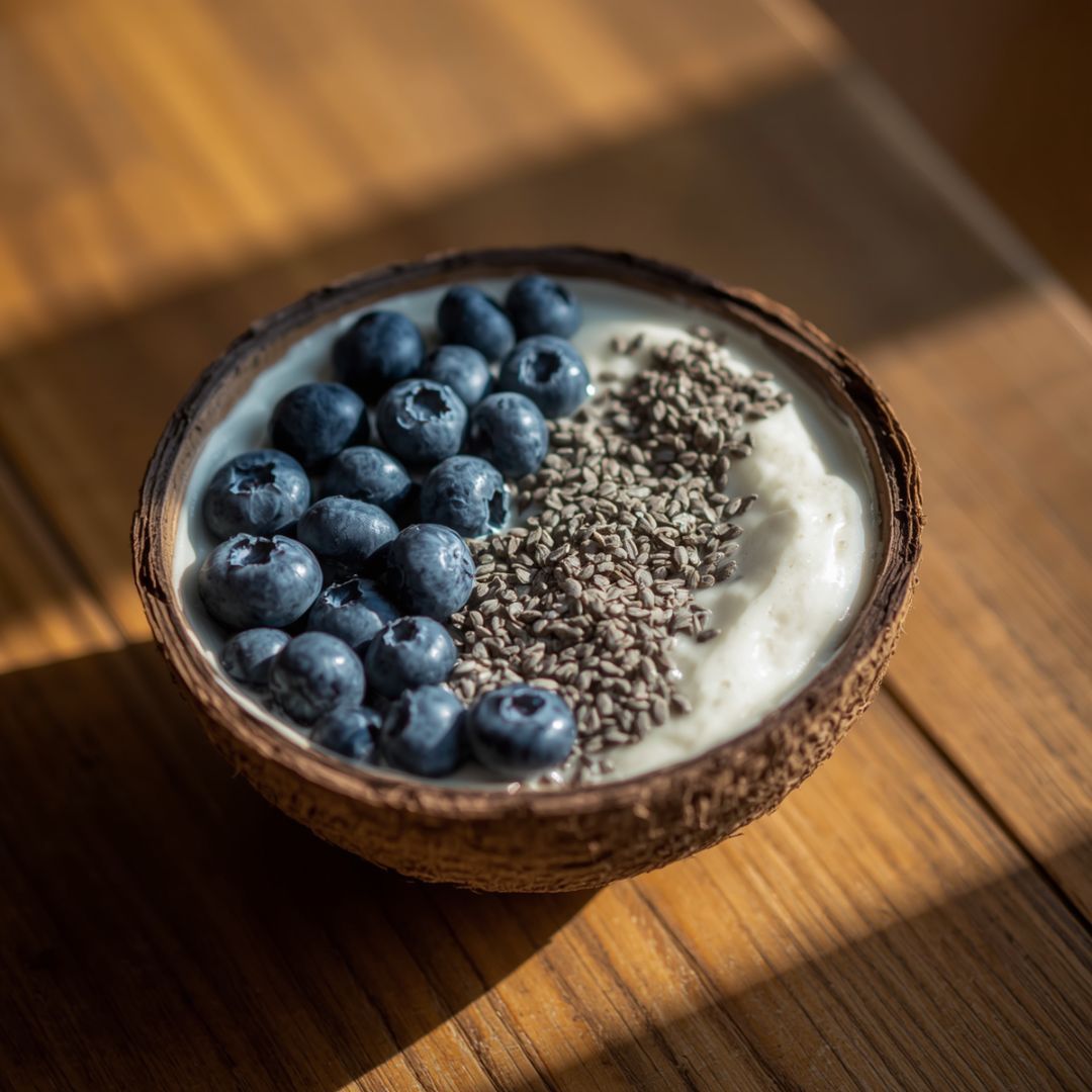 🫐 Kokosyoghurt met Blauwe Bessen en Chiazaad