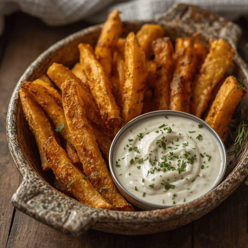 🥔 Baked Parsnip Fries with Avocado Dip