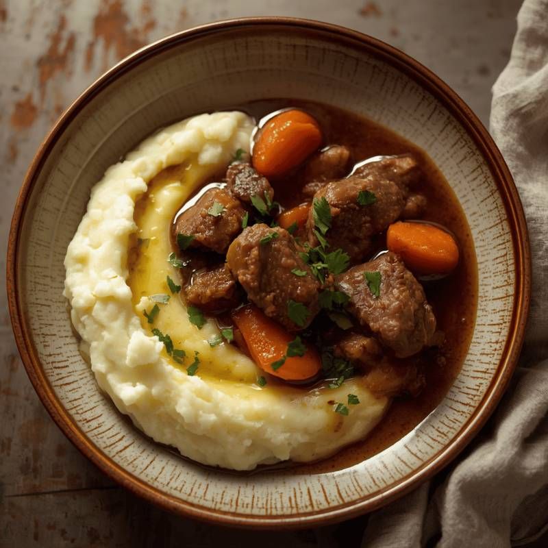 🥩 Cauliflower Mash with Slow-Cooked Beef