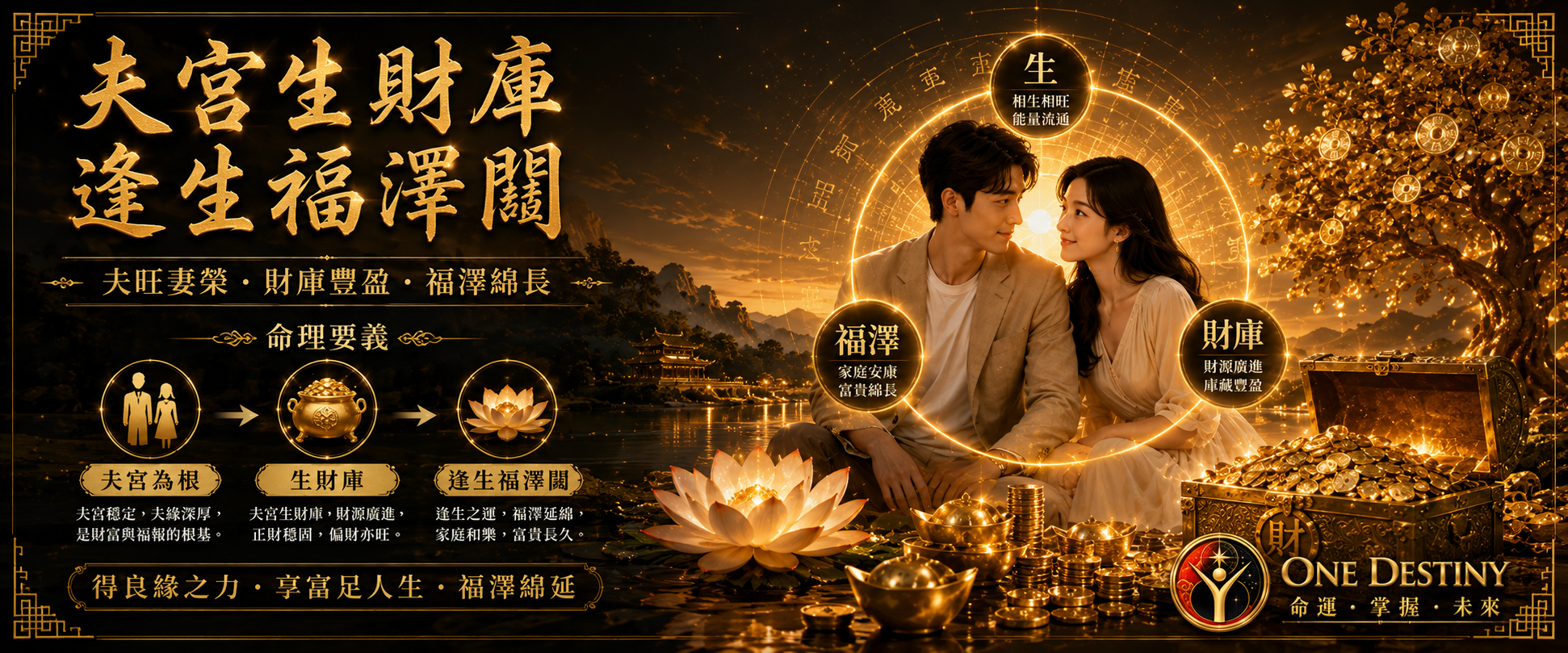 夫宮生財庫，逢生福澤闊