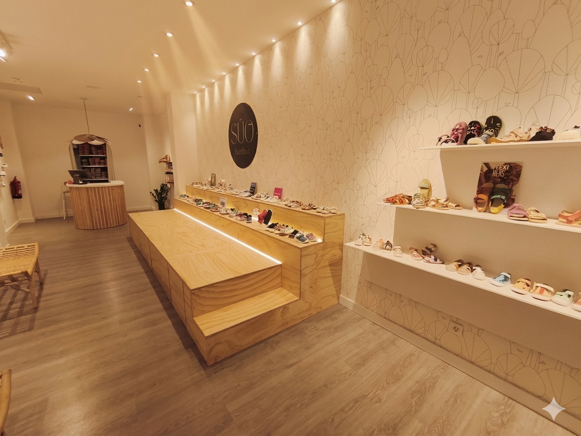 Interior de la tienda Suo Barefoot