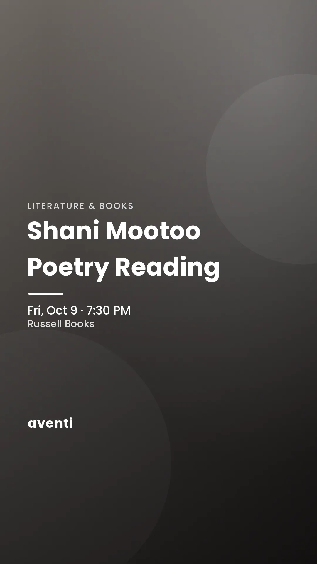 Shani Mootoo Poetry Reading