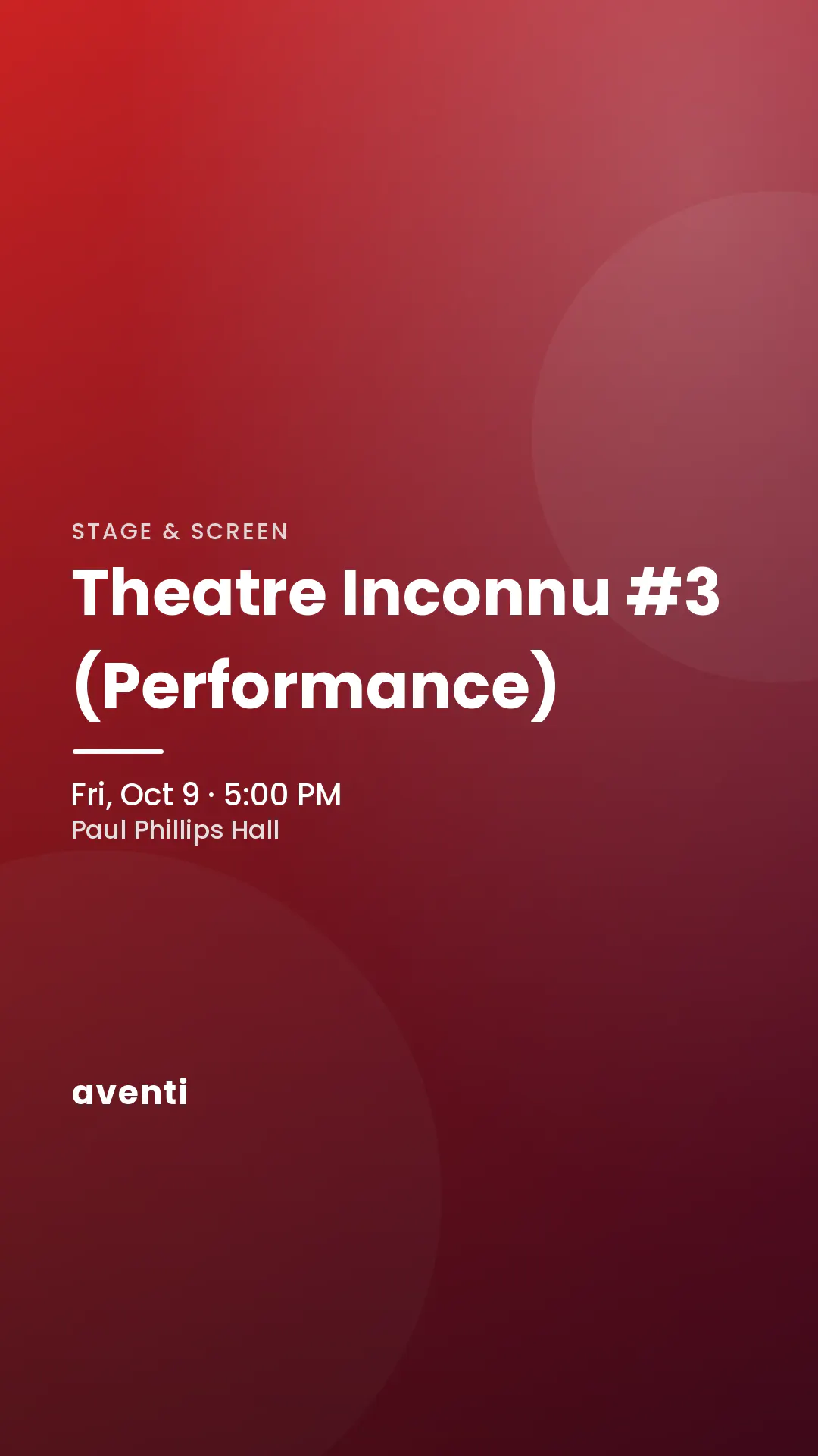 Theatre Inconnu #3 (Performance)