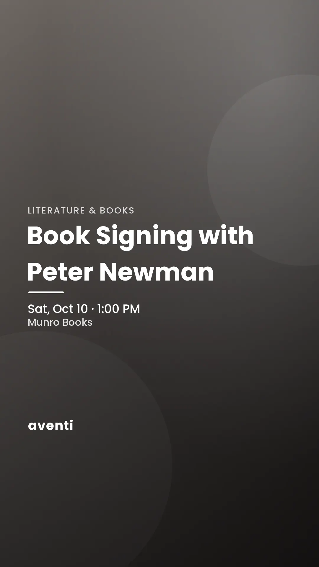 Book Signing with Peter Newman