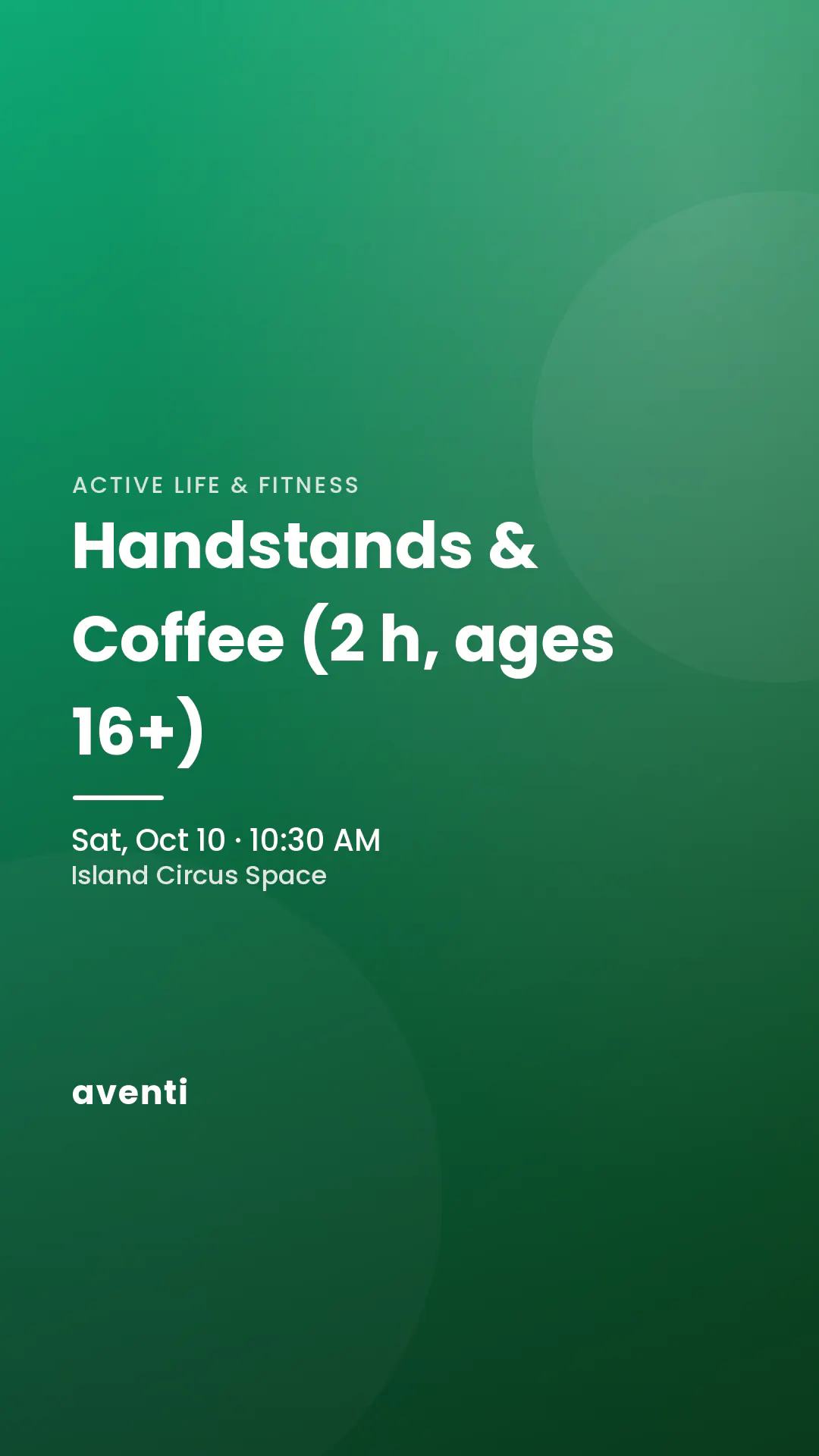 Handstands & Coffee (2 h, ages 16+)