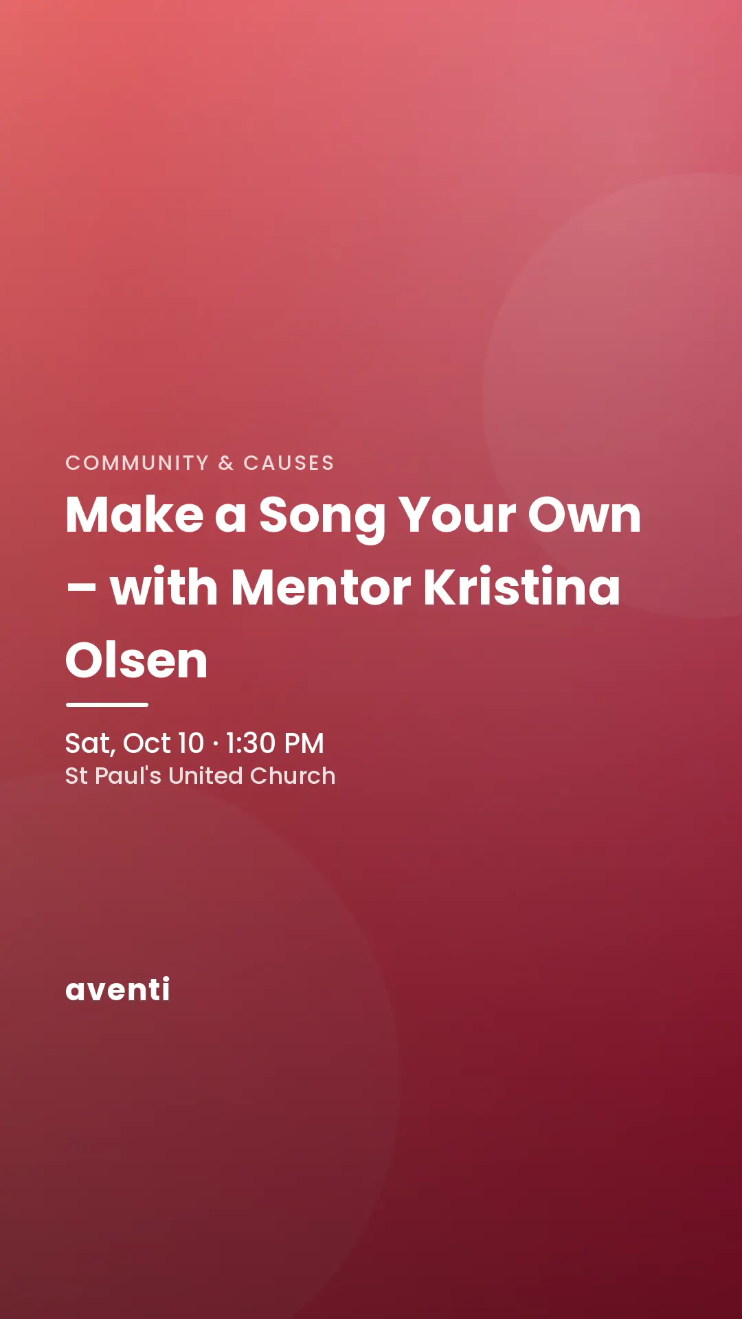 Make a Song Your Own – with Mentor Kristina Olsen