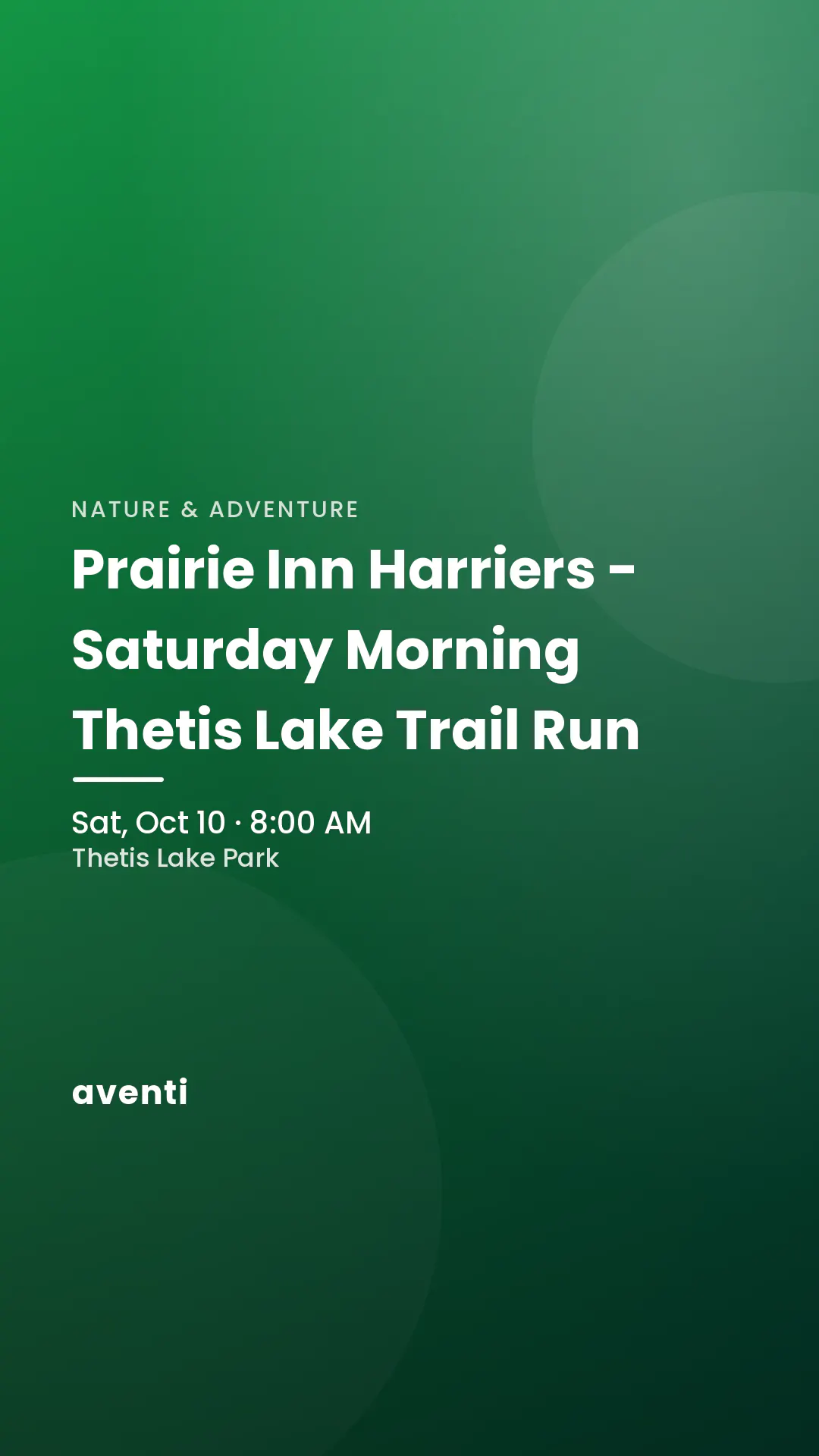 Prairie Inn Harriers - Saturday Morning Thetis Lake Trail Run