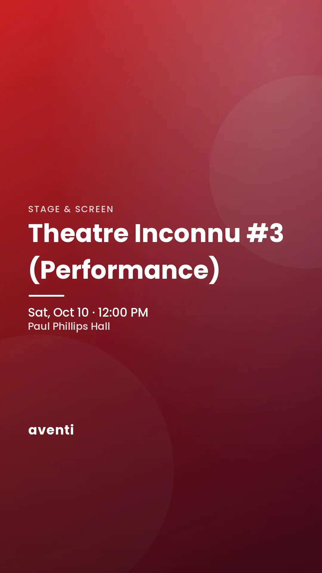 Theatre Inconnu #3 (Performance)