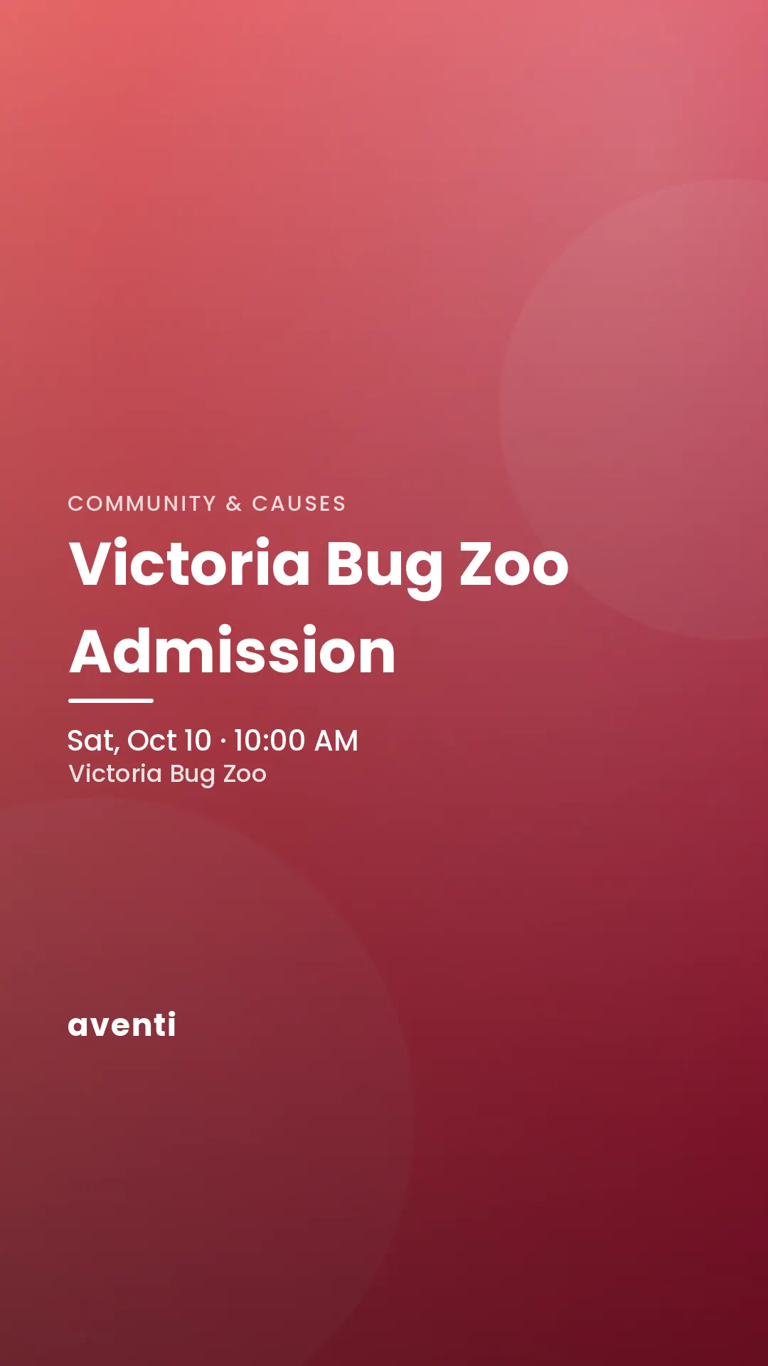 Victoria Bug Zoo Admission