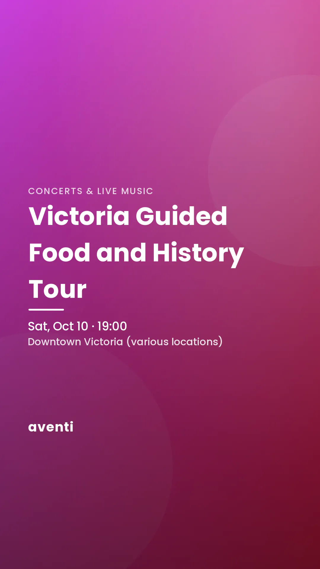 Victoria Guided Food and History Tour