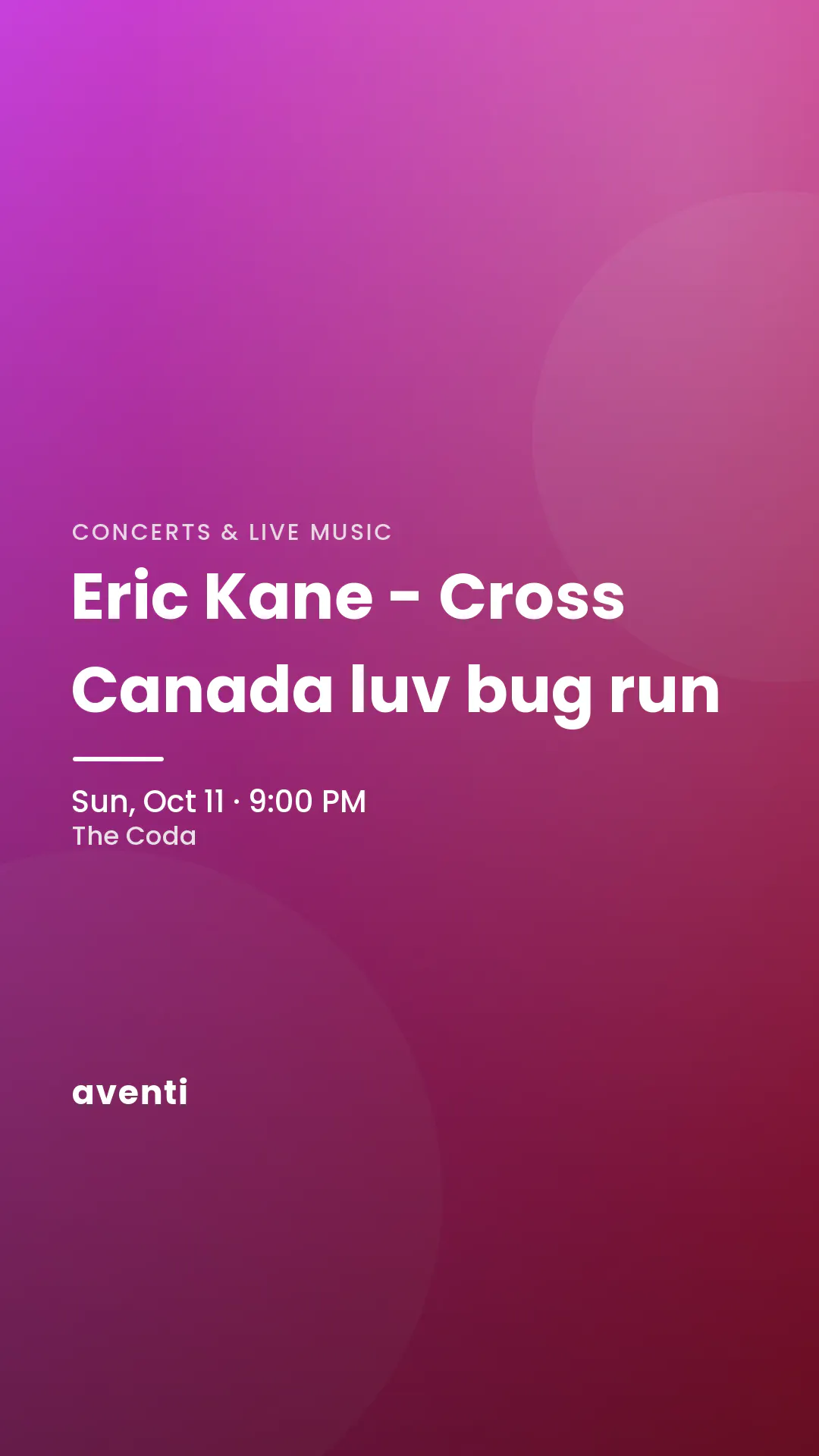 Eric Kane - Cross Canada luv bug run