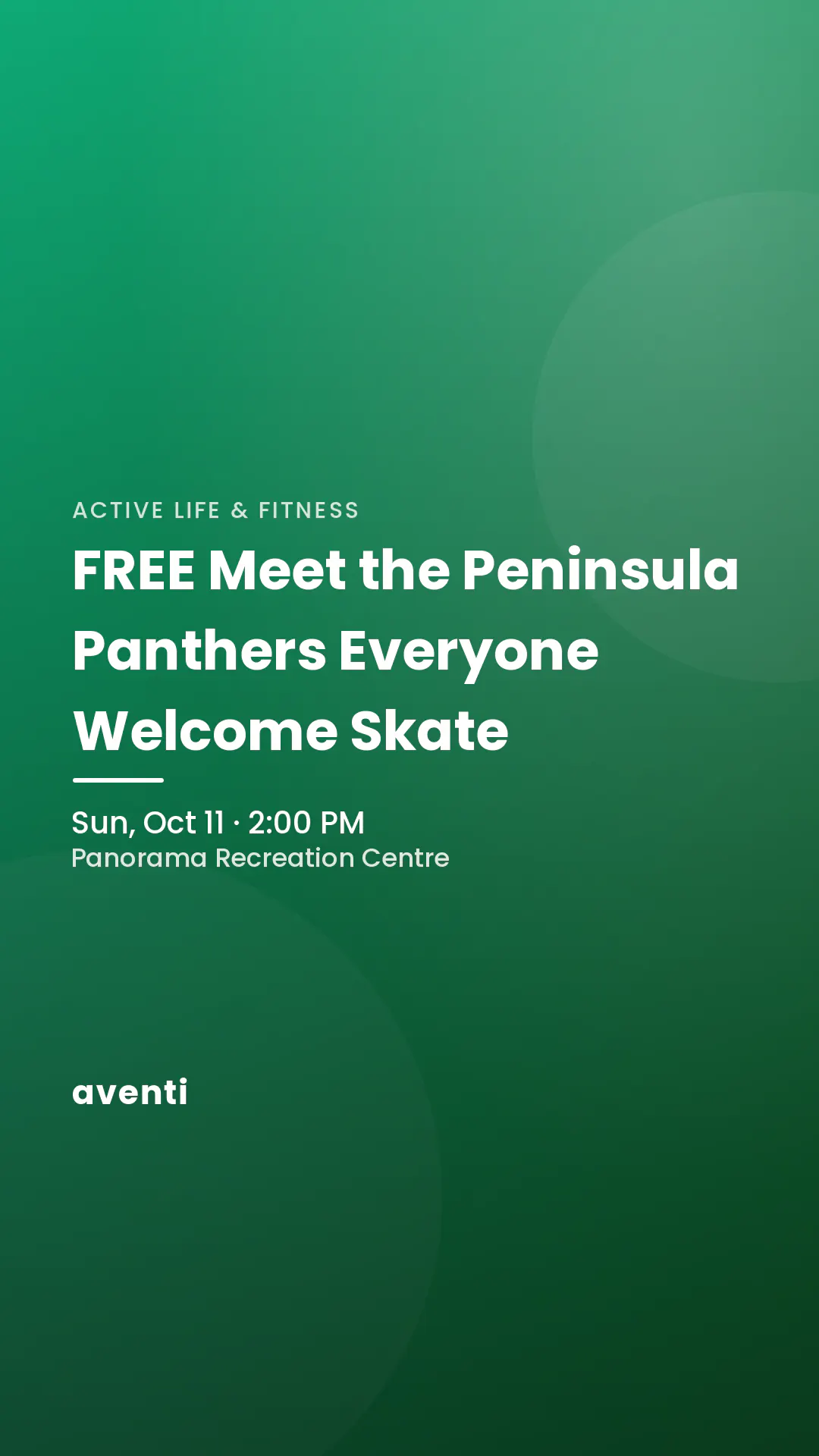 FREE Meet the Peninsula Panthers Everyone Welcome Skate