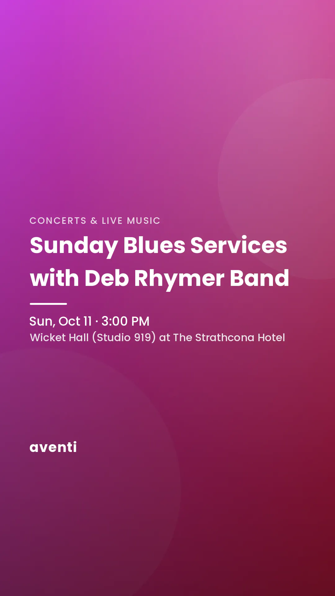 Sunday Blues Services with Deb Rhymer Band