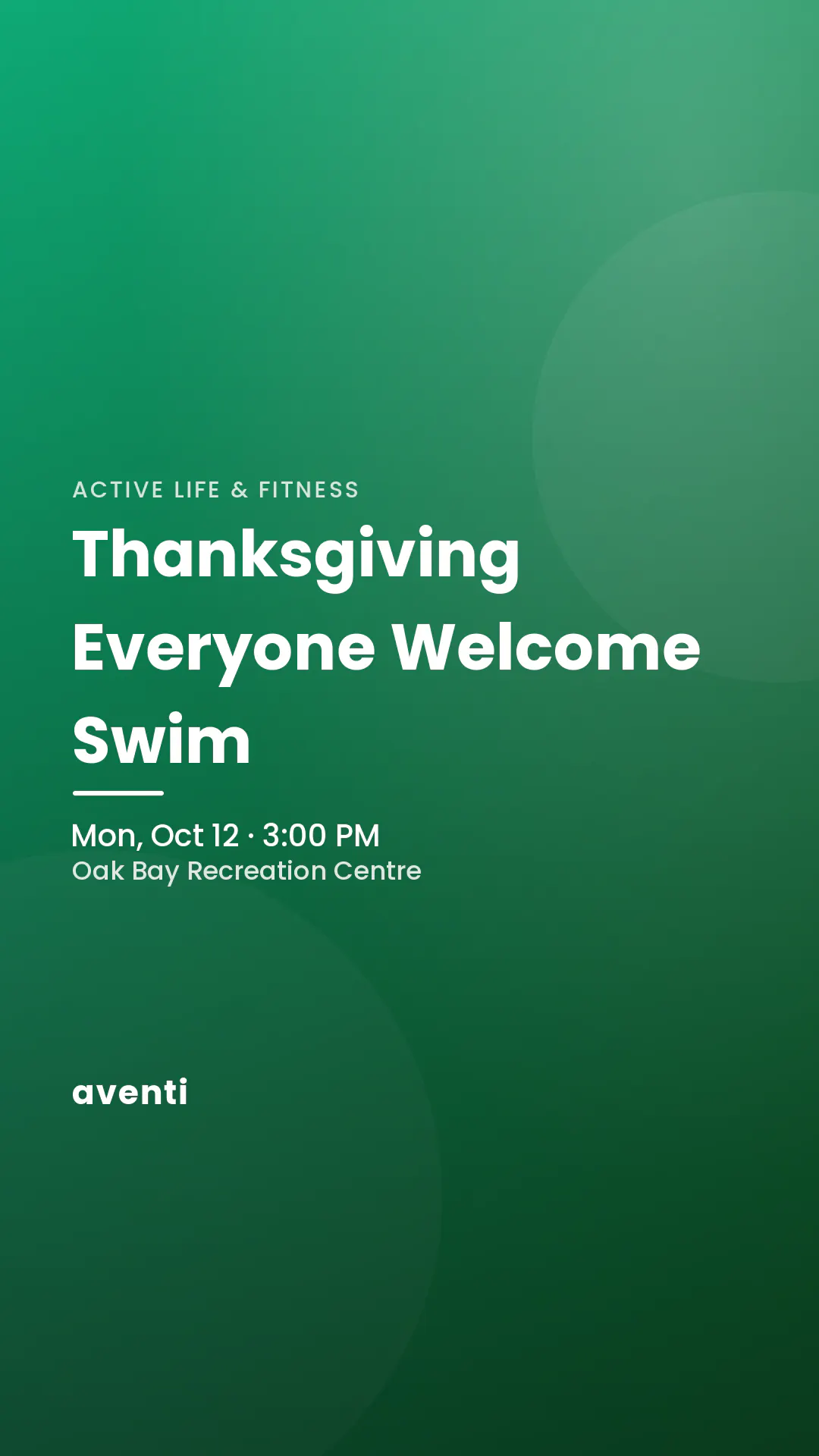 Thanksgiving Everyone Welcome Swim